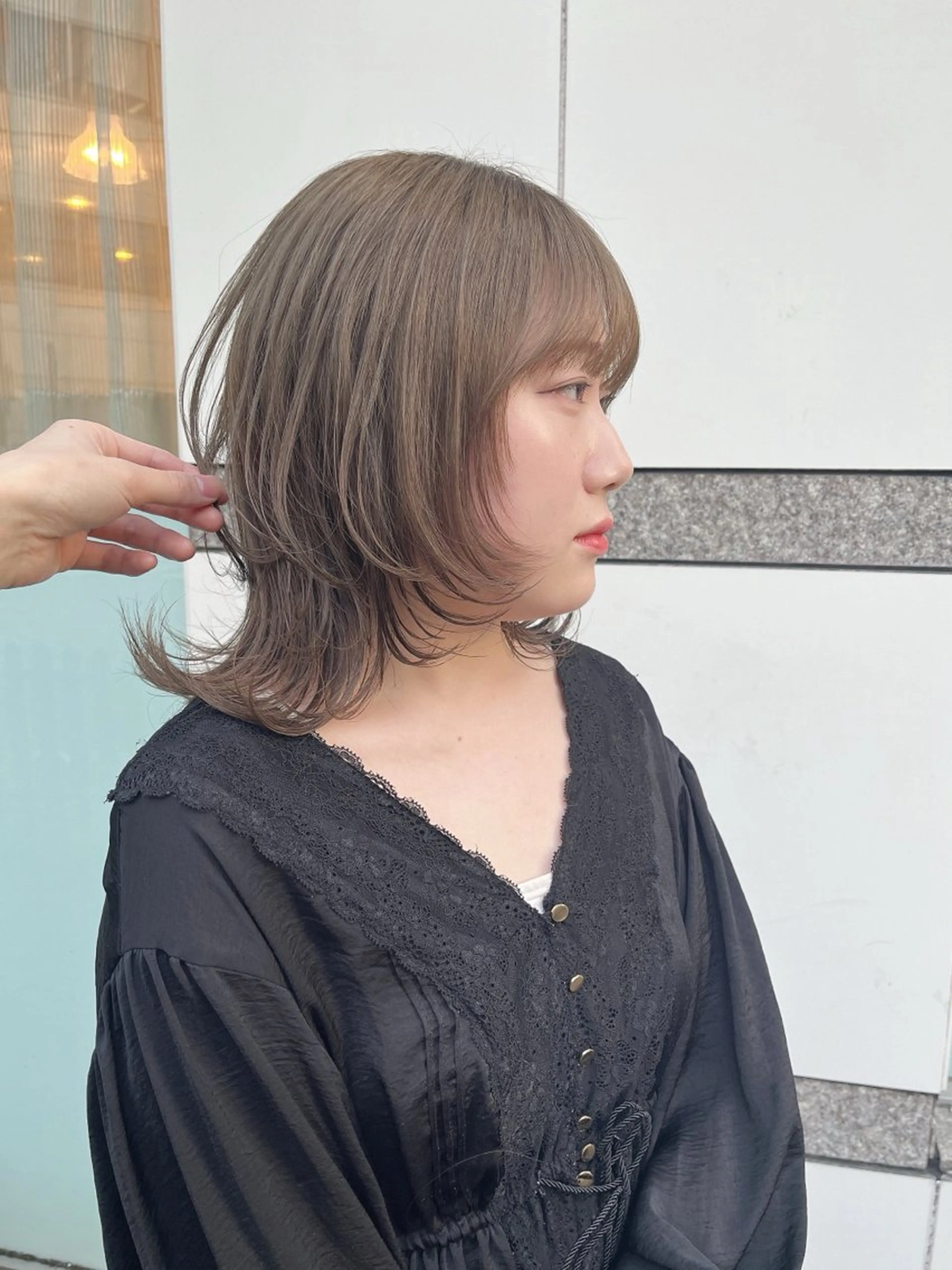 ミディアム カラー カット 尾崎隼大 レイヤー/韓国ヘアのヘアスタイル