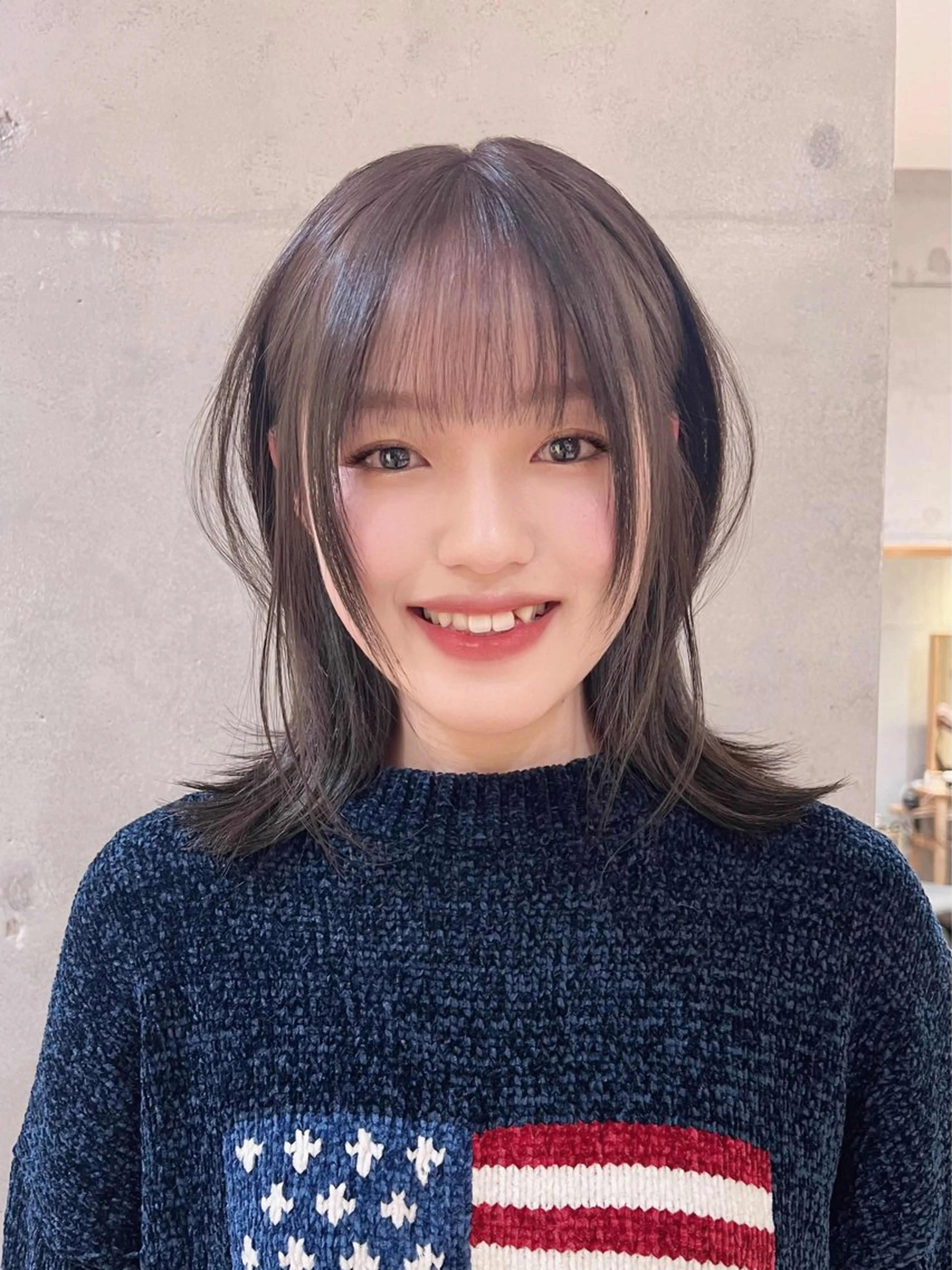 ミディアム カラー Say.石川葵 ショートボブ前髪のヘアスタイル