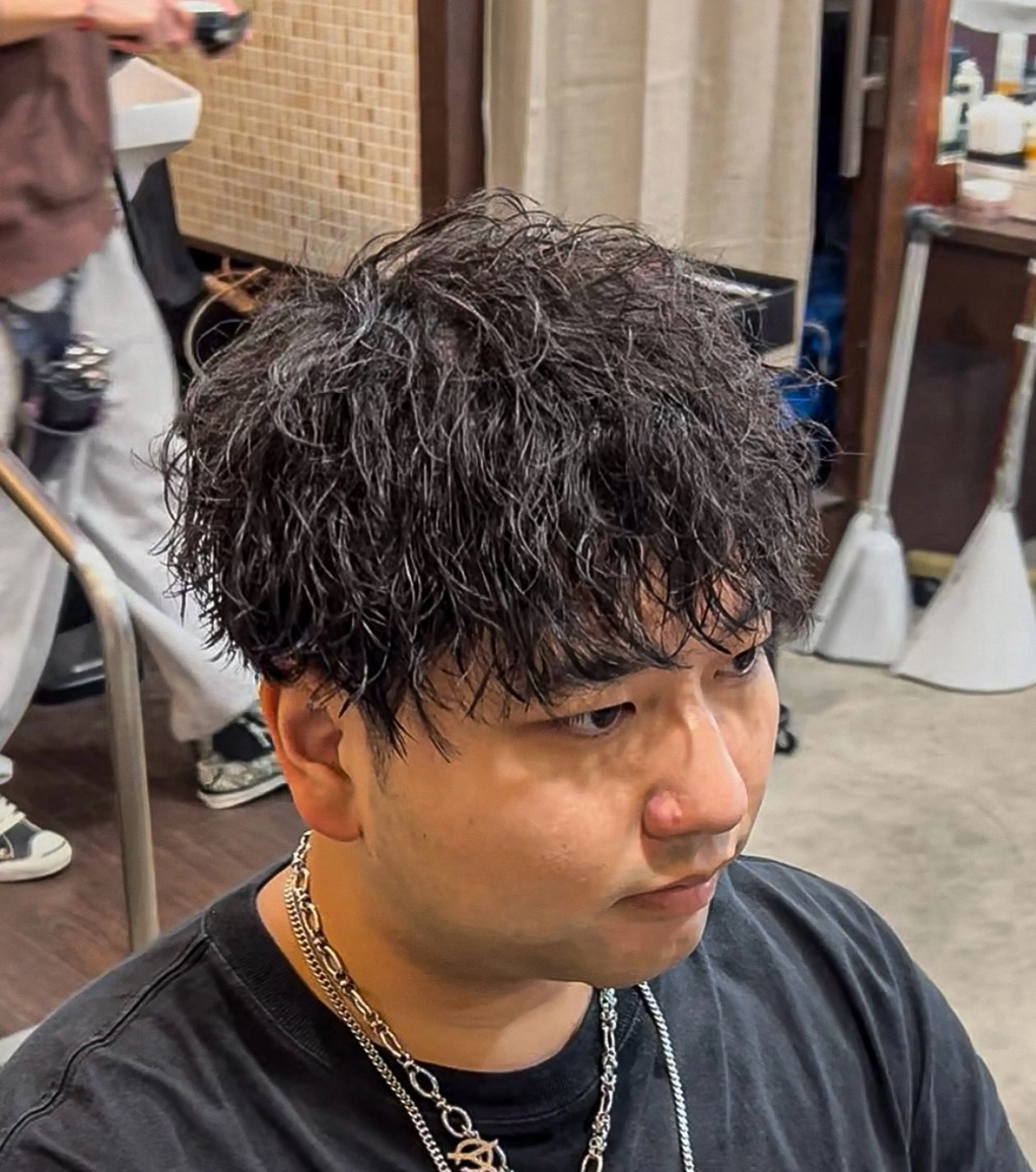 ショート メンズ カット パーマ トリートメント メンズ特化/パーマ/ ハイライト/りょうまのヘアスタイル