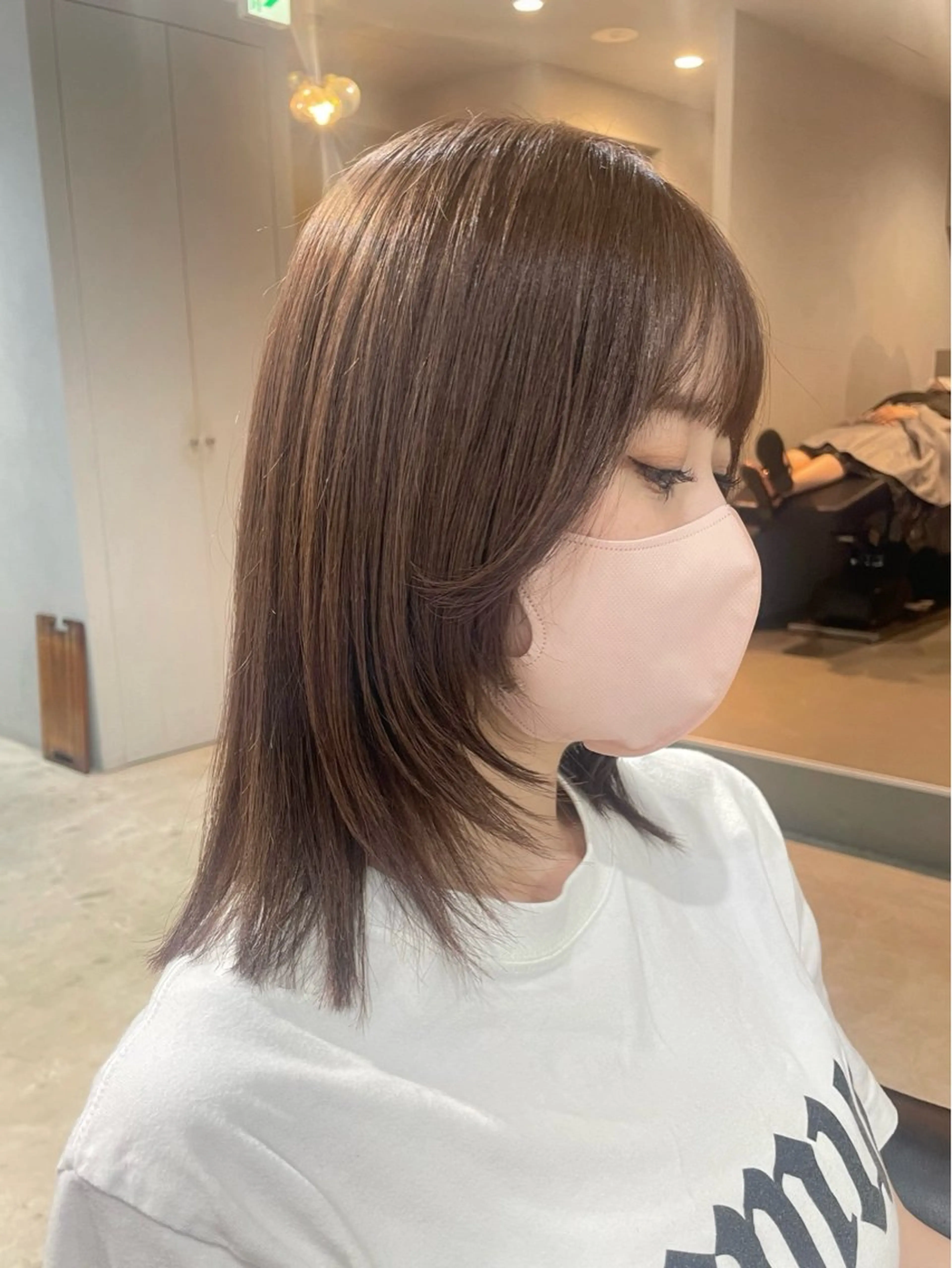 ミディアム カラー ベージュカラー カット ヘアカラー トリートメント 【arc】Ruri コテ巻き風パーマのヘアスタイル