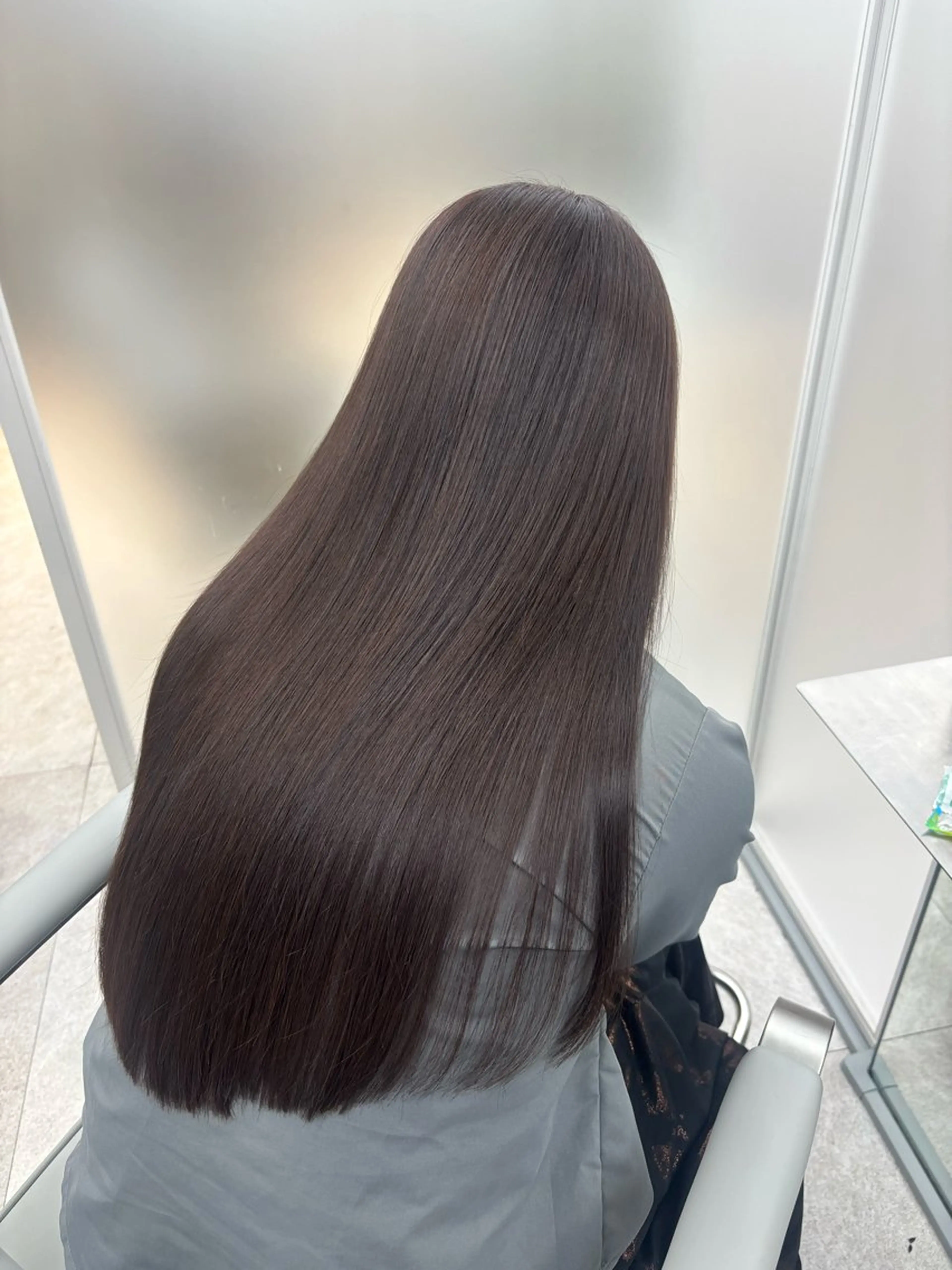 ロング カラー グレージュ オレンジ カット ヘアカラー トリートメント ヒマワリ/ 艶カラー/髪質改善のヘアスタイル