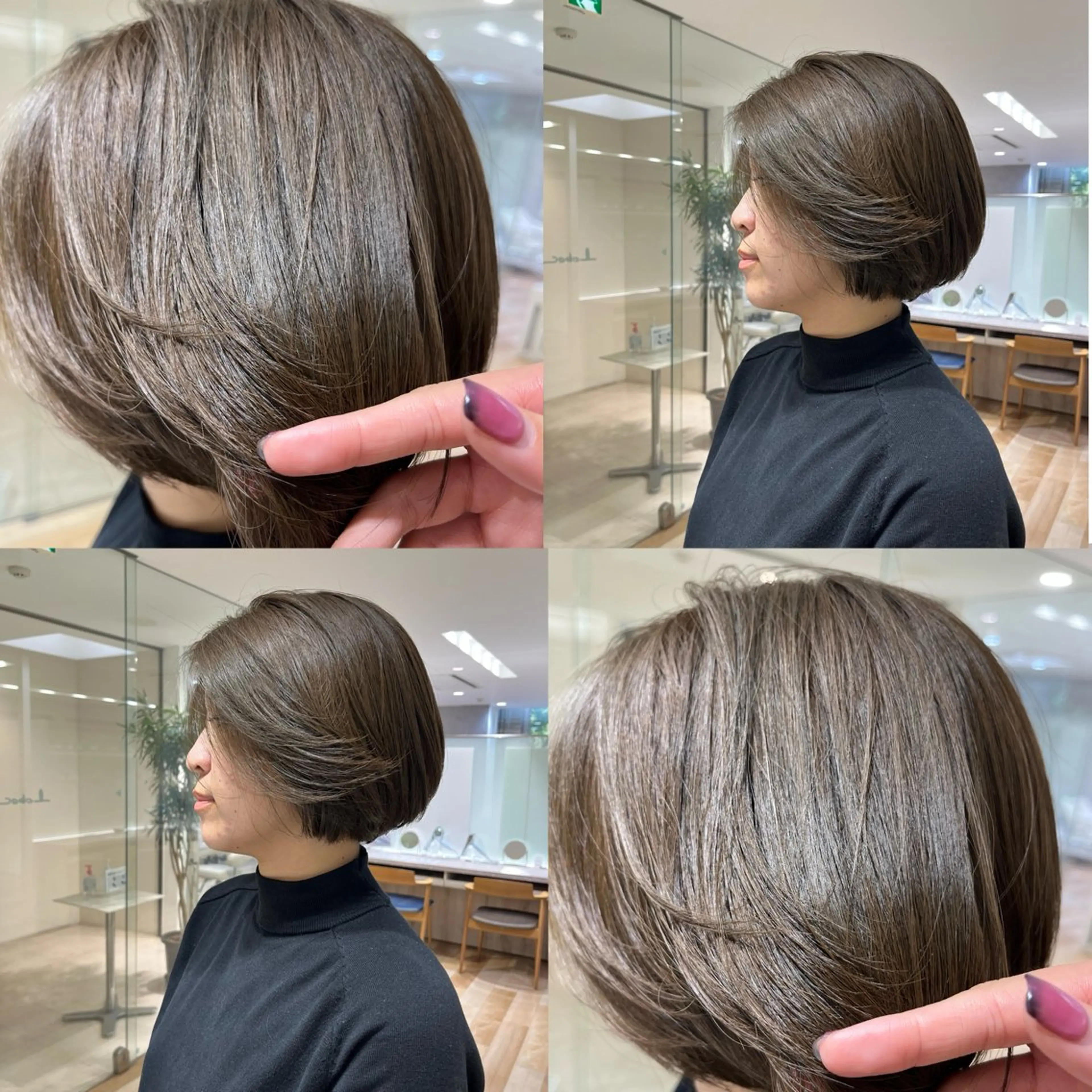 ミディアム ショートボブ ボブ カット ヘアカラー 大人かわいい lobec/田代のヘアスタイル