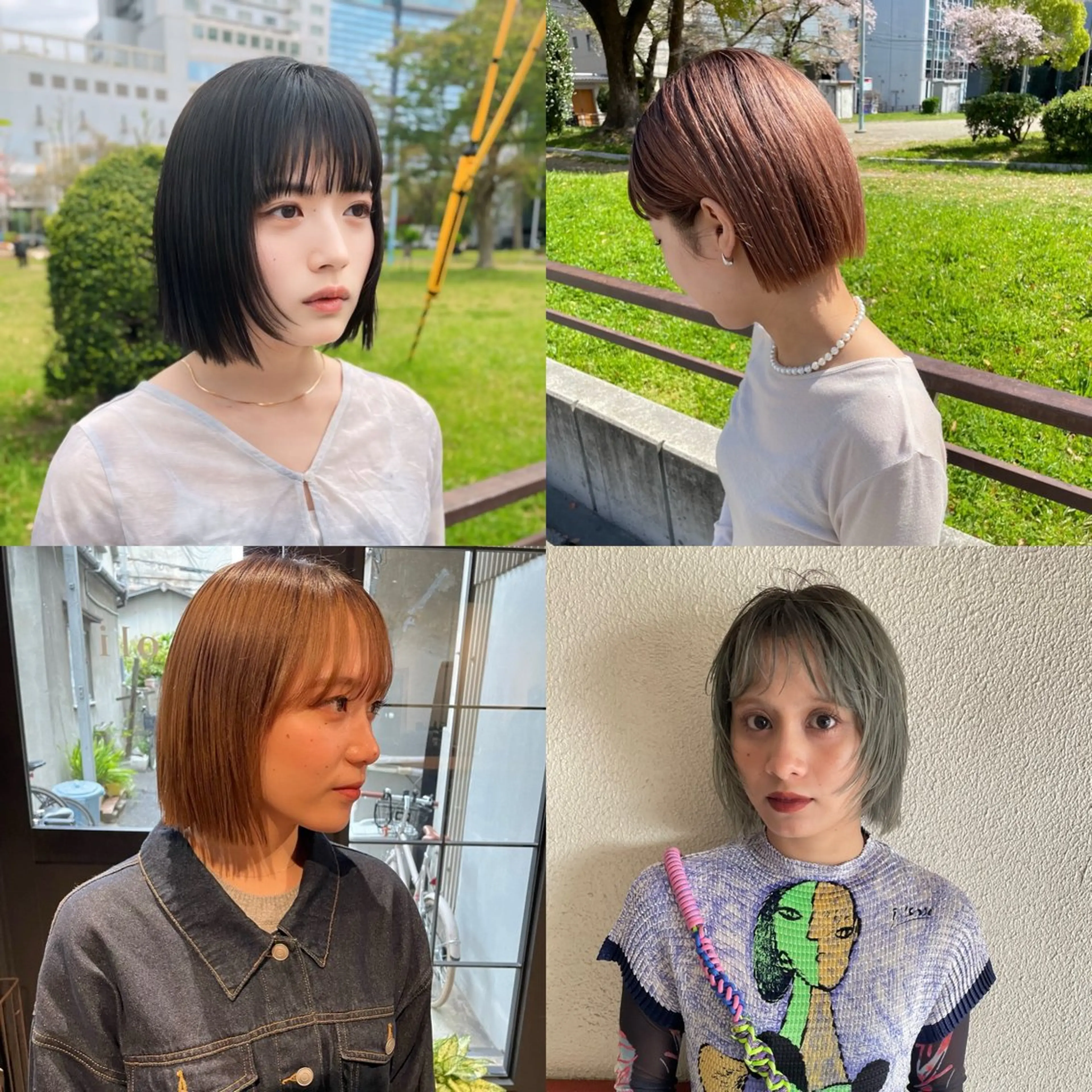 ショート ヘアカラー トリートメント ボブ／パーマ指名 No. 1🍃れんとのヘアスタイル