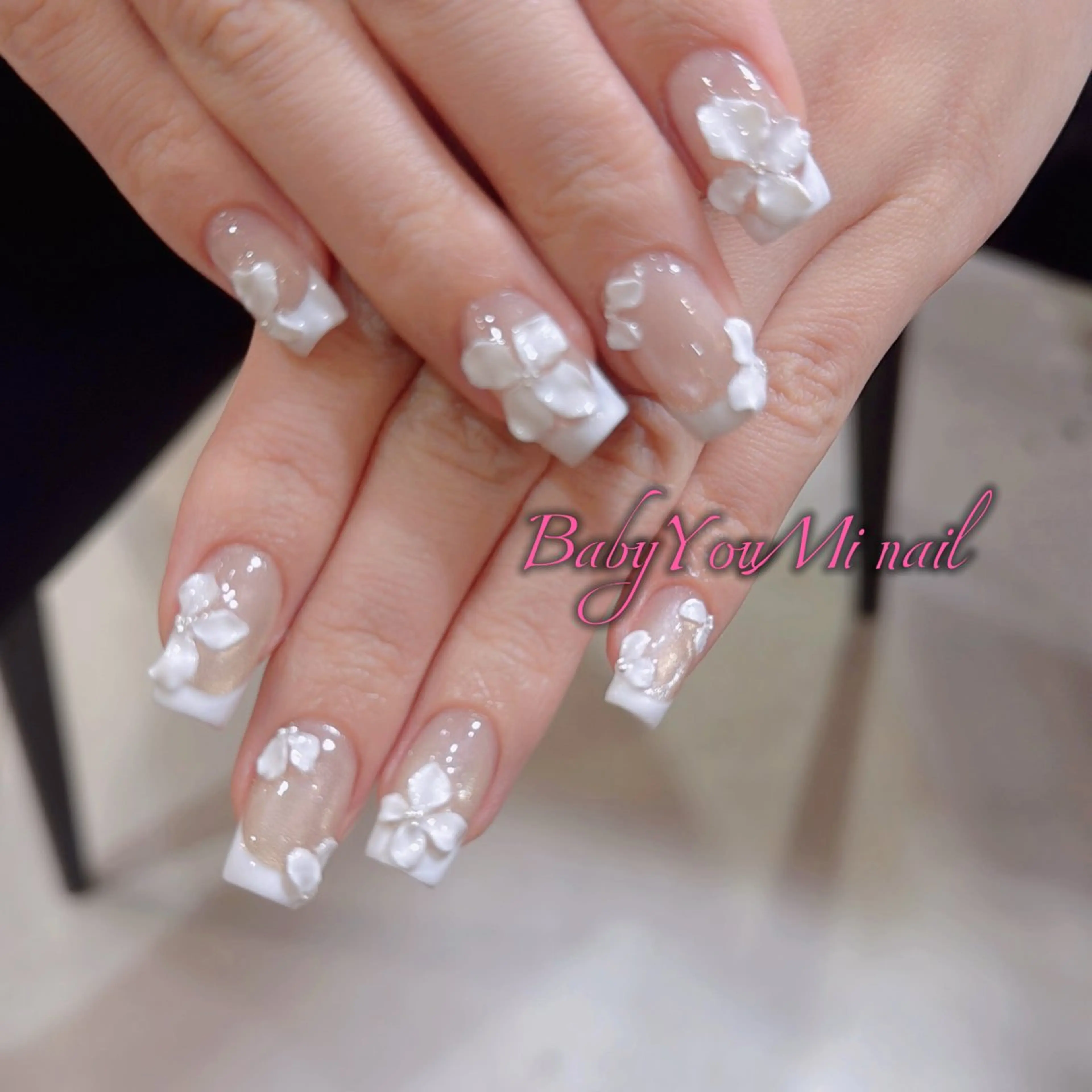 ネイル オーロラネイル フラワーネイル フットネイル フレンチネイル ジェルネイル ハンドネイル BabyYouMi ねねのネイルデザイン