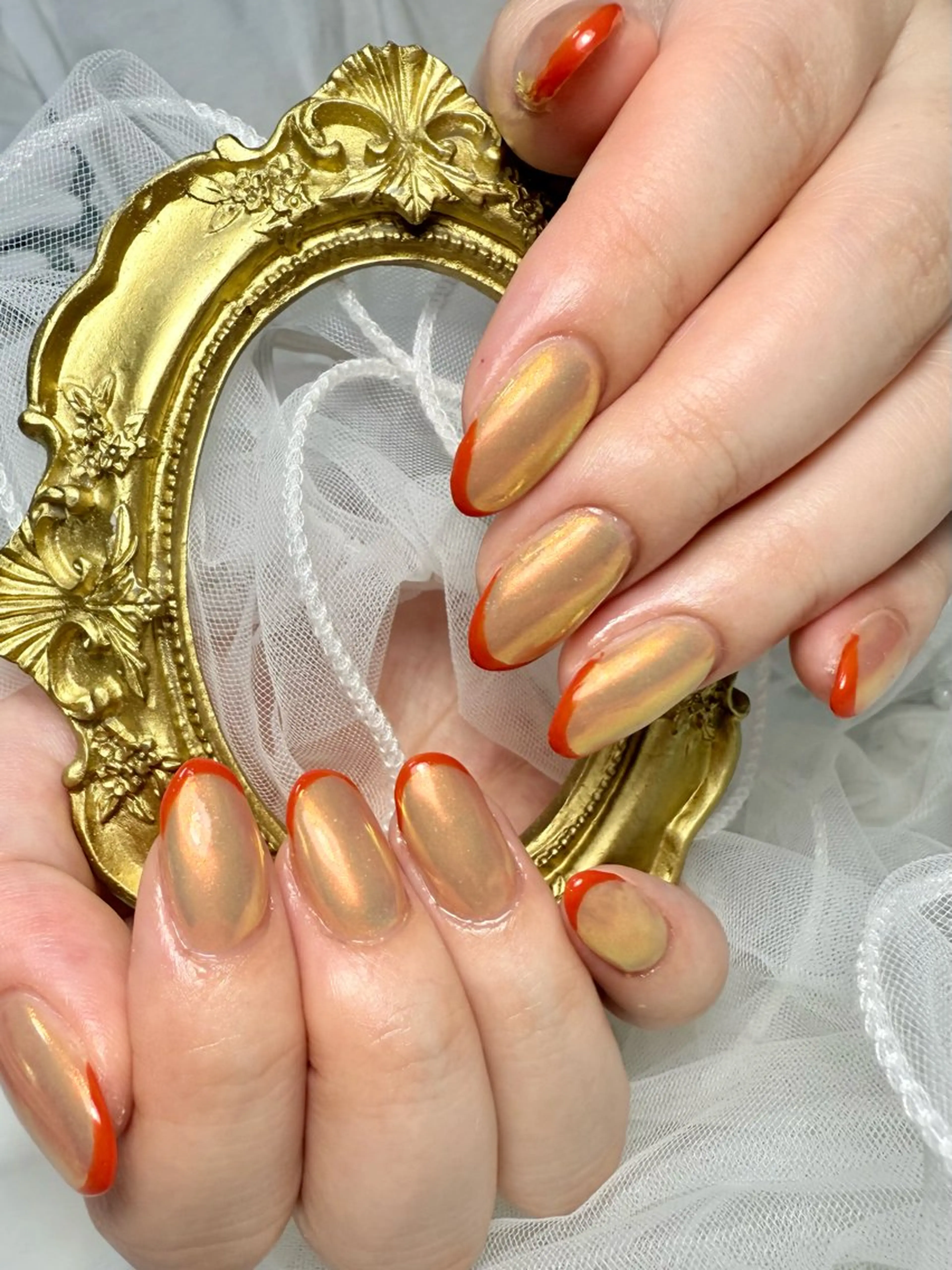 ネイル アートネイル チークネイル フレンチネイル ガラスフレンチ 氷ネイル・うるうるネイル M.N_ nailのネイルデザイン