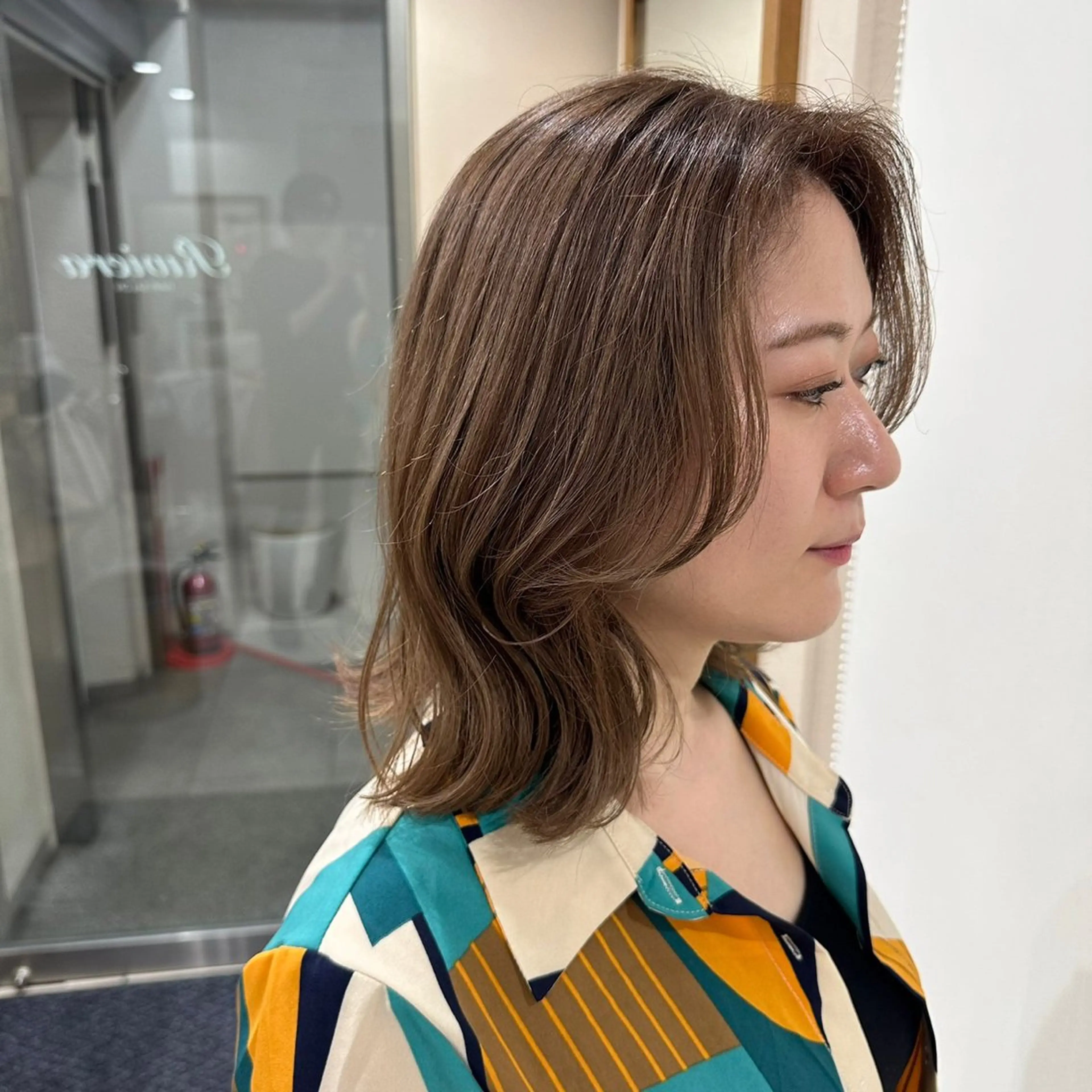 セミロング カラー パーマ amble luxe 髪質改善 💕のヘアスタイル