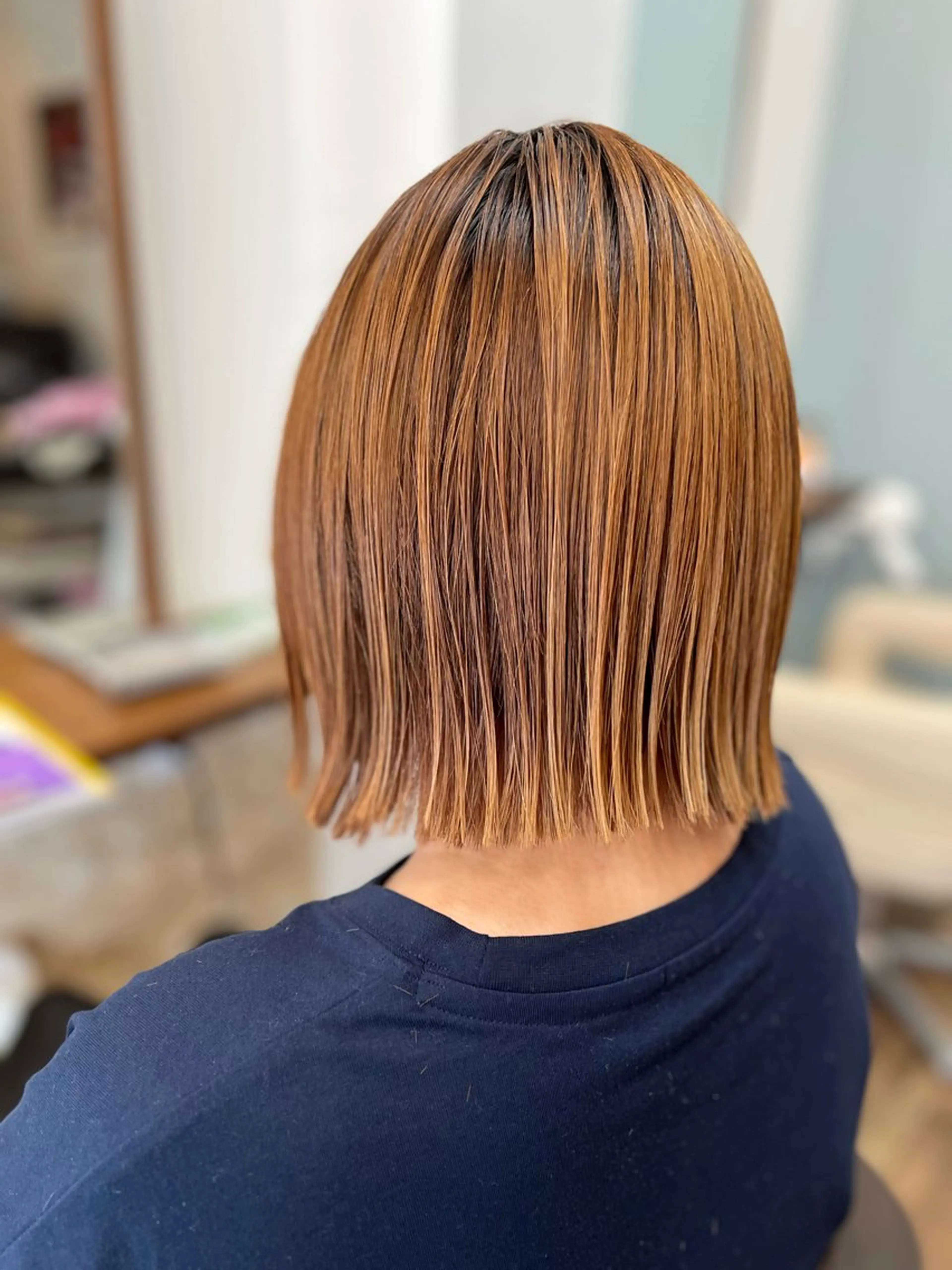 ミディアム 切りっぱなしボブ ボブ ヘアーサロン feel所属・磯山 美咲のヘアスタイル