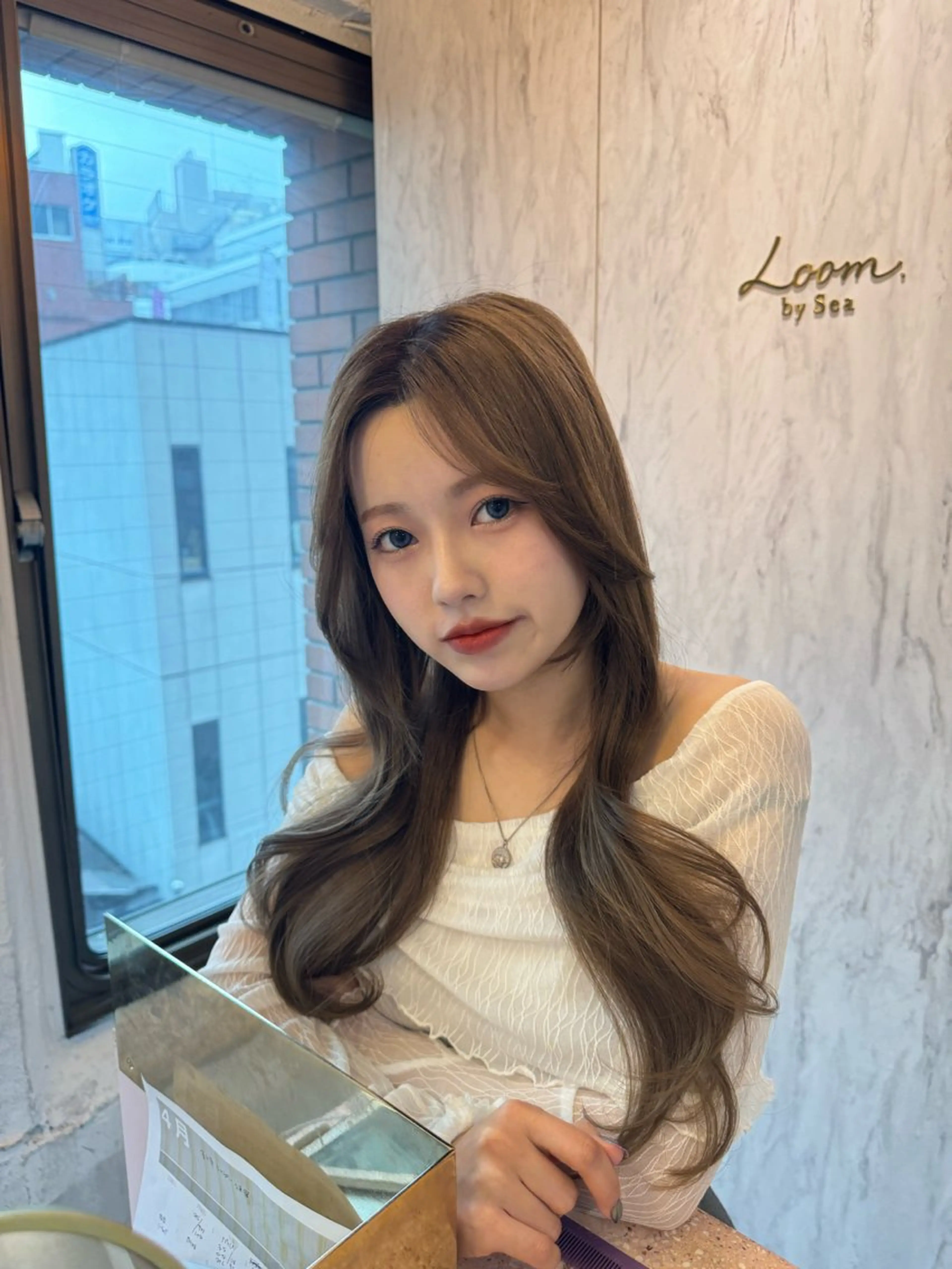 ロング くびれヘア カット ヘアカラー トリートメント 🎀しゅな/韓国 レイヤー/透明感♡のヘアスタイル