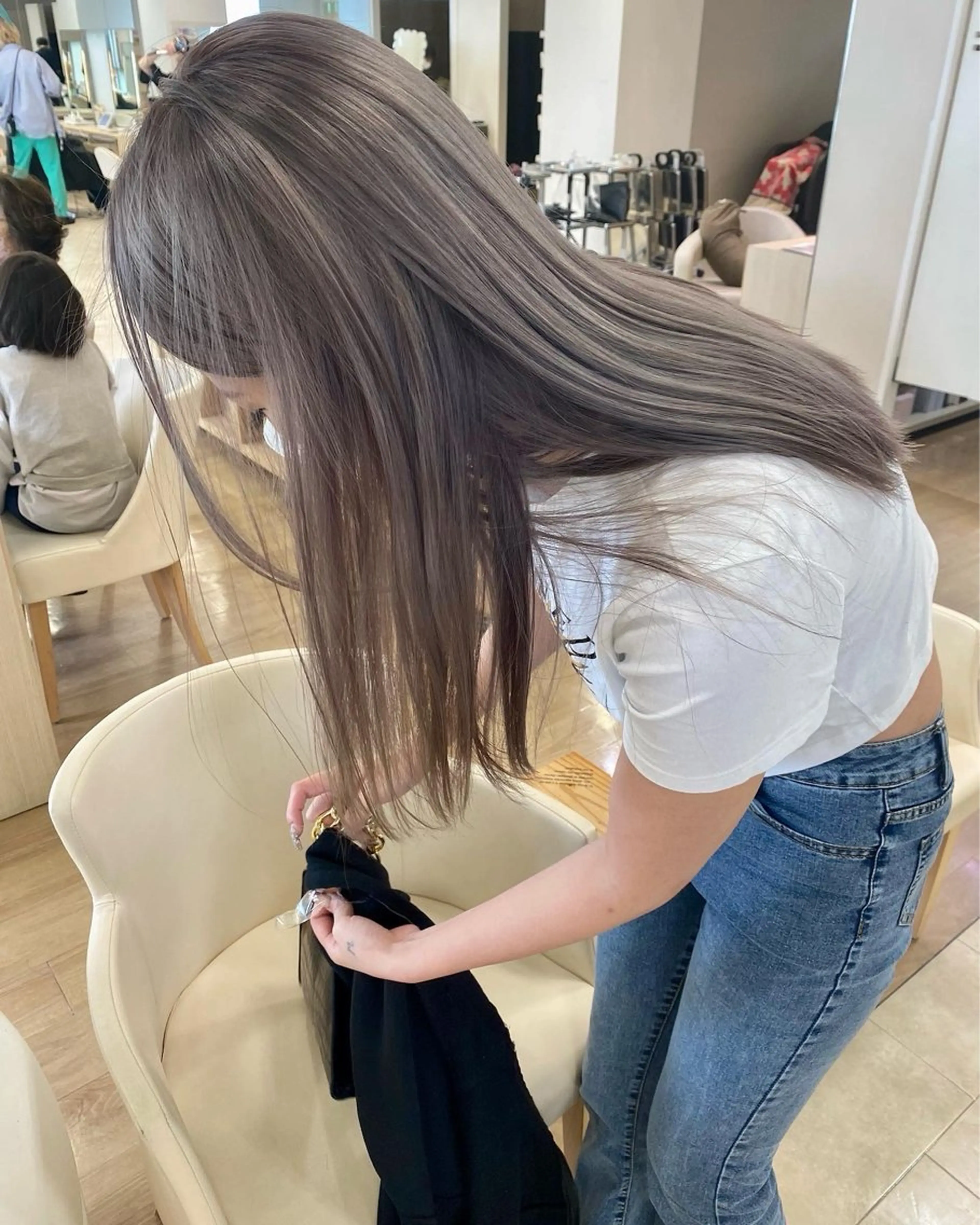 ロング カラー ブリーチ シルバー ブリーチ✨/似合わせ カラー💖/Yuzuのヘアスタイル