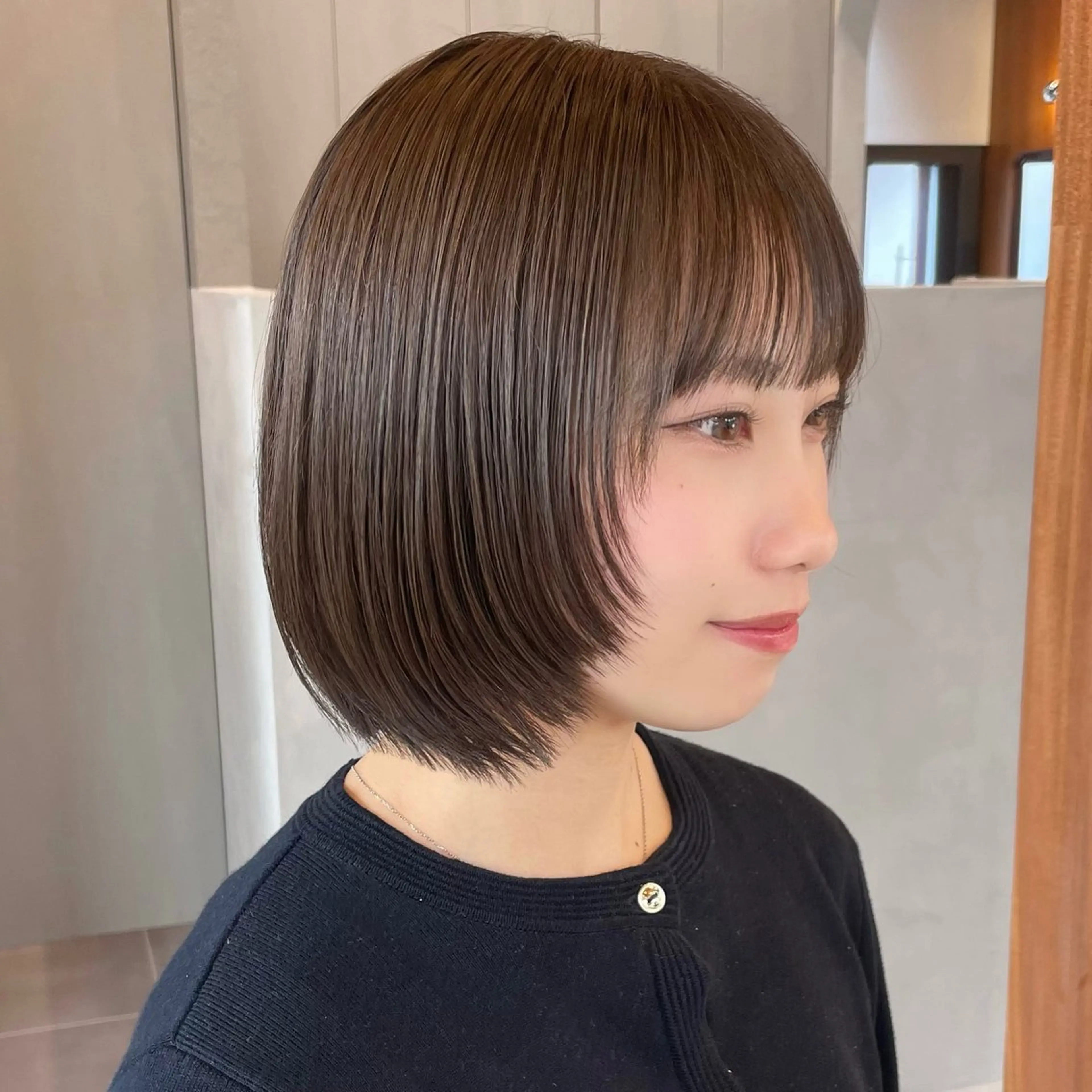 ショート カラー ボブレイヤー ボブ 顔周りカット レイヤーカット トリートメント カット ヘアカラー トリートメント ボブ/縮毛矯正/ 韓国♡Natsukiのヘアスタイル