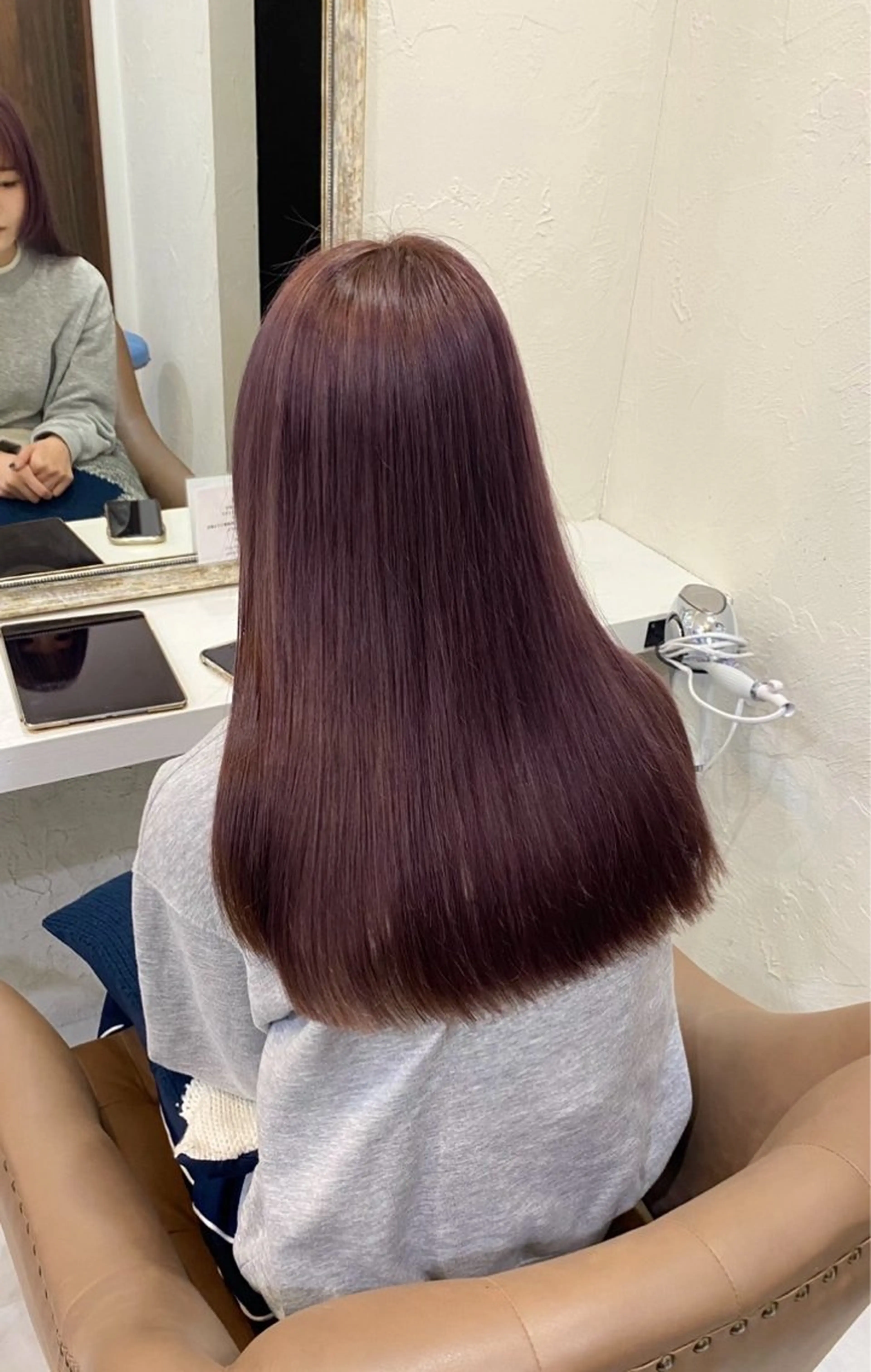 セミロング カラー ブラウンカラー ピンクカラー ピンクブラウン Ｆ.まひろ🎀 暖色カラー／ベージュのヘアスタイル