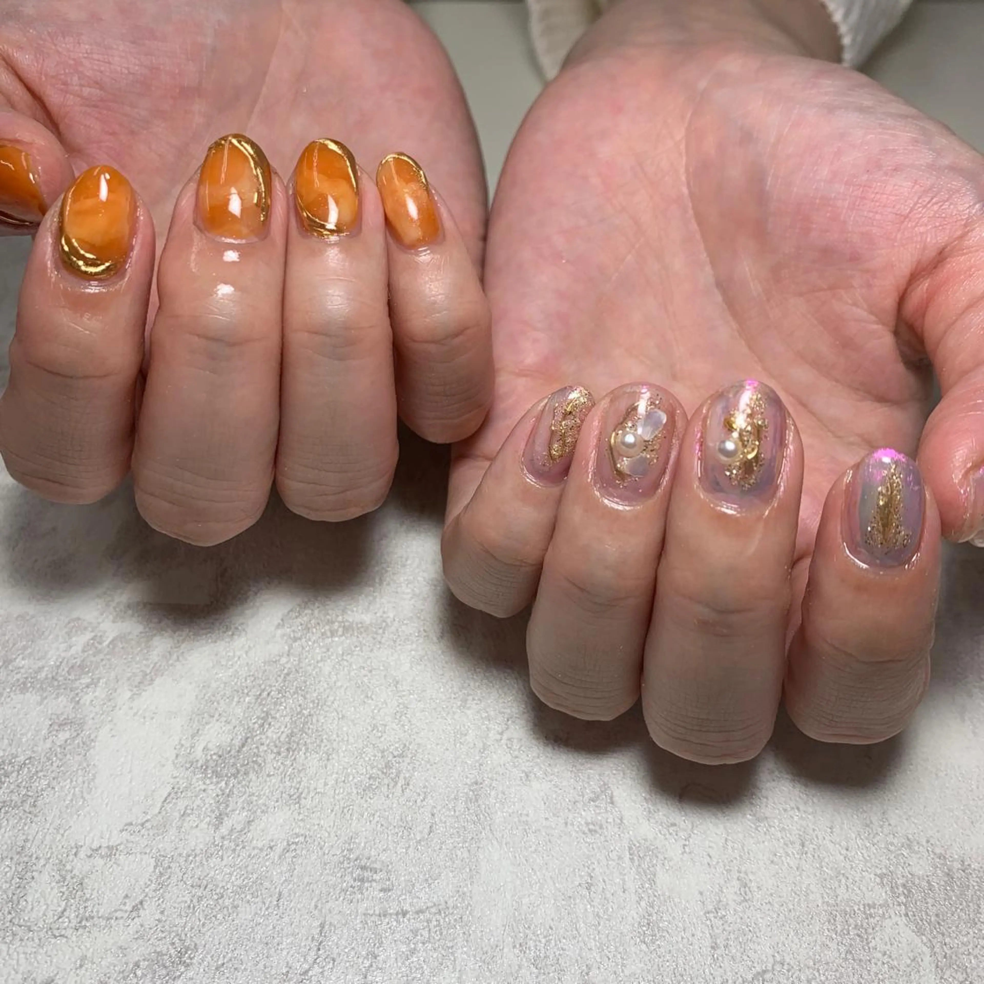 ネイル オレンジ Li aile eye&nailのネイルデザイン