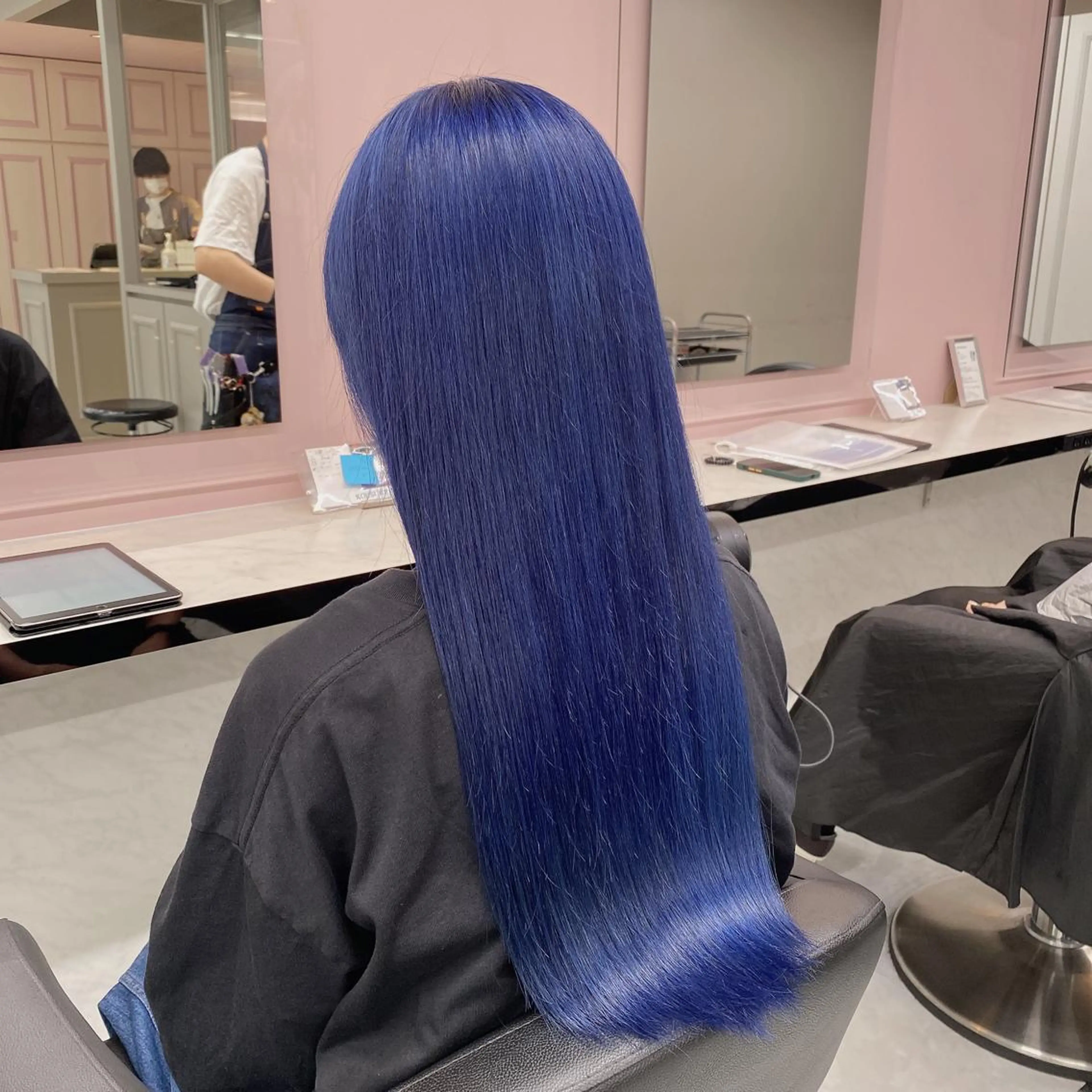 ロング カラー ブルーカラー ヘアカラー トリートメント 原宿/ハイトーン/ デザインカラー/のヘアスタイル