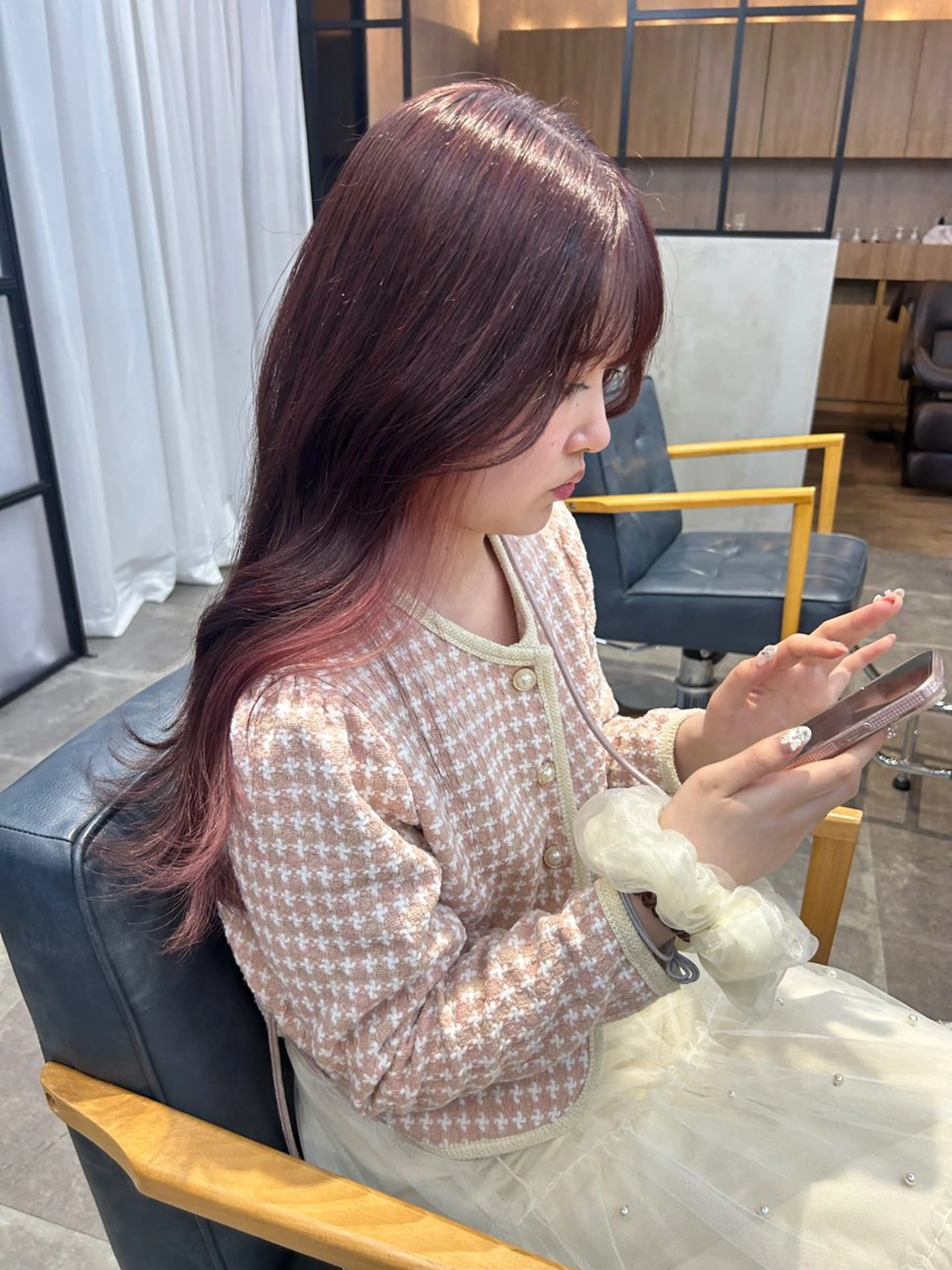 ロング カラー カット ヘアカラー トリートメント newi梅田🫧韓国 ヘア🫧sakiのヘアスタイル