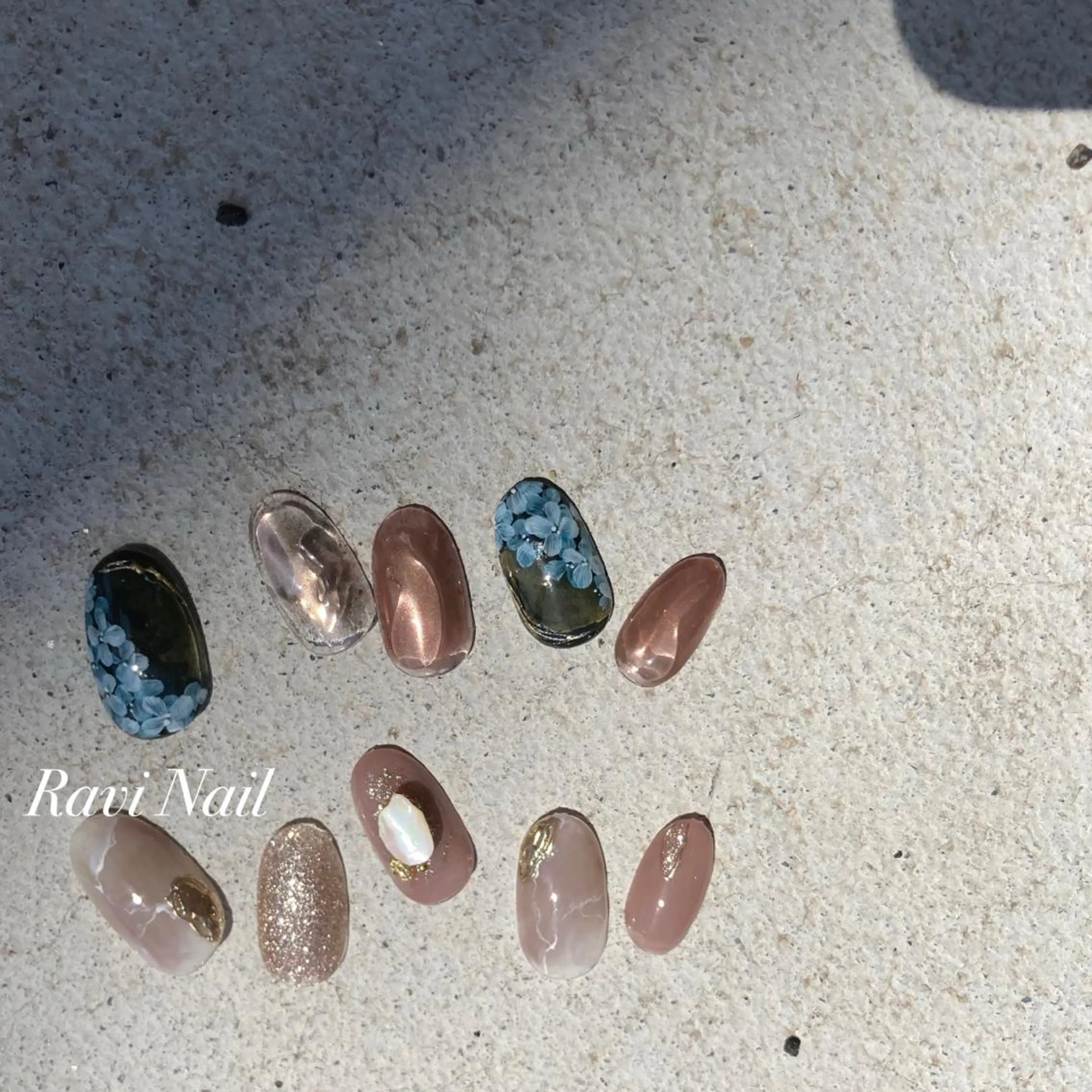 ネイル 大理石ネイル(マーブル) ハンドネイル U. Minakoのネイルデザイン