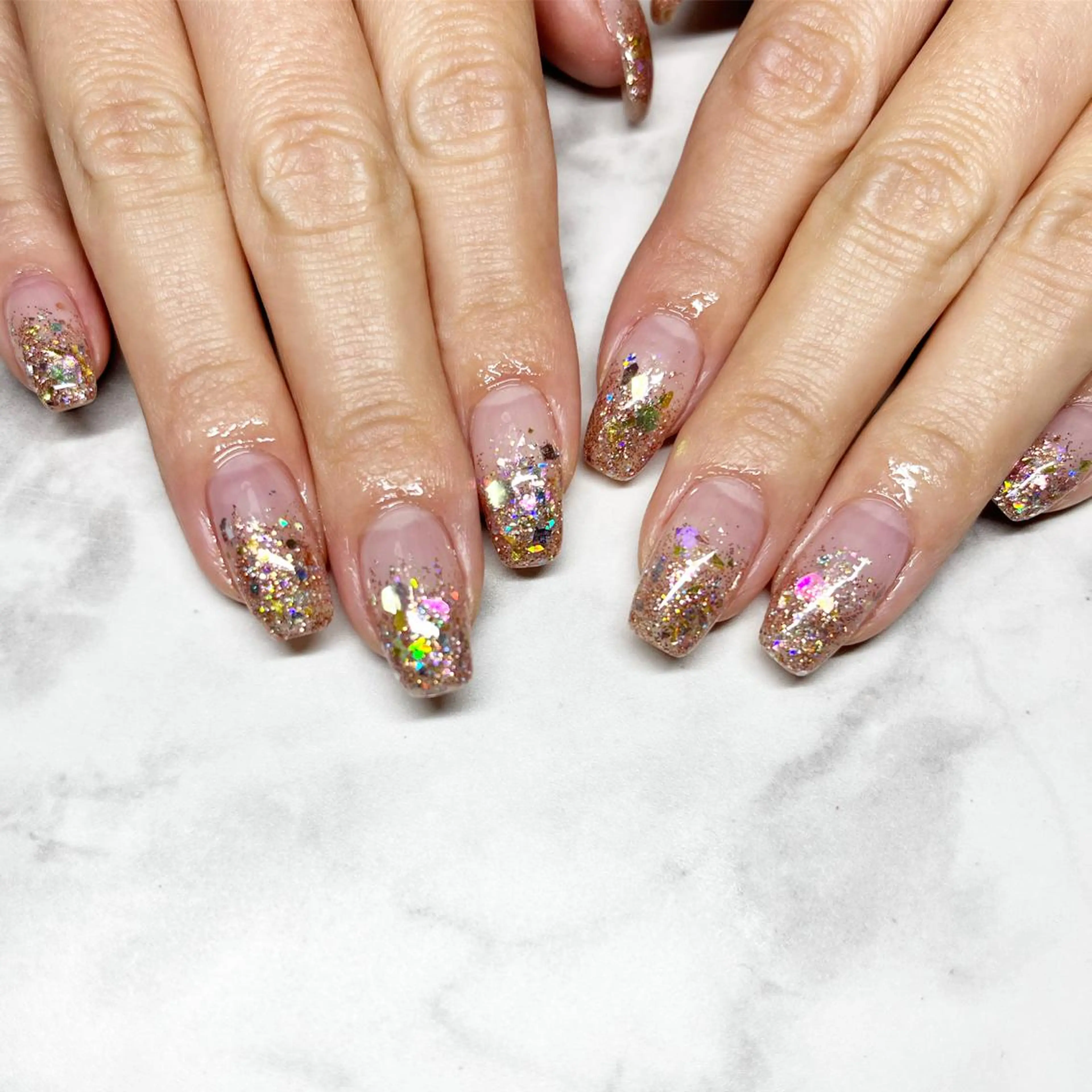 ネイル ラメ(グリッター) ラメグラデーション 587nail *のネイルデザイン