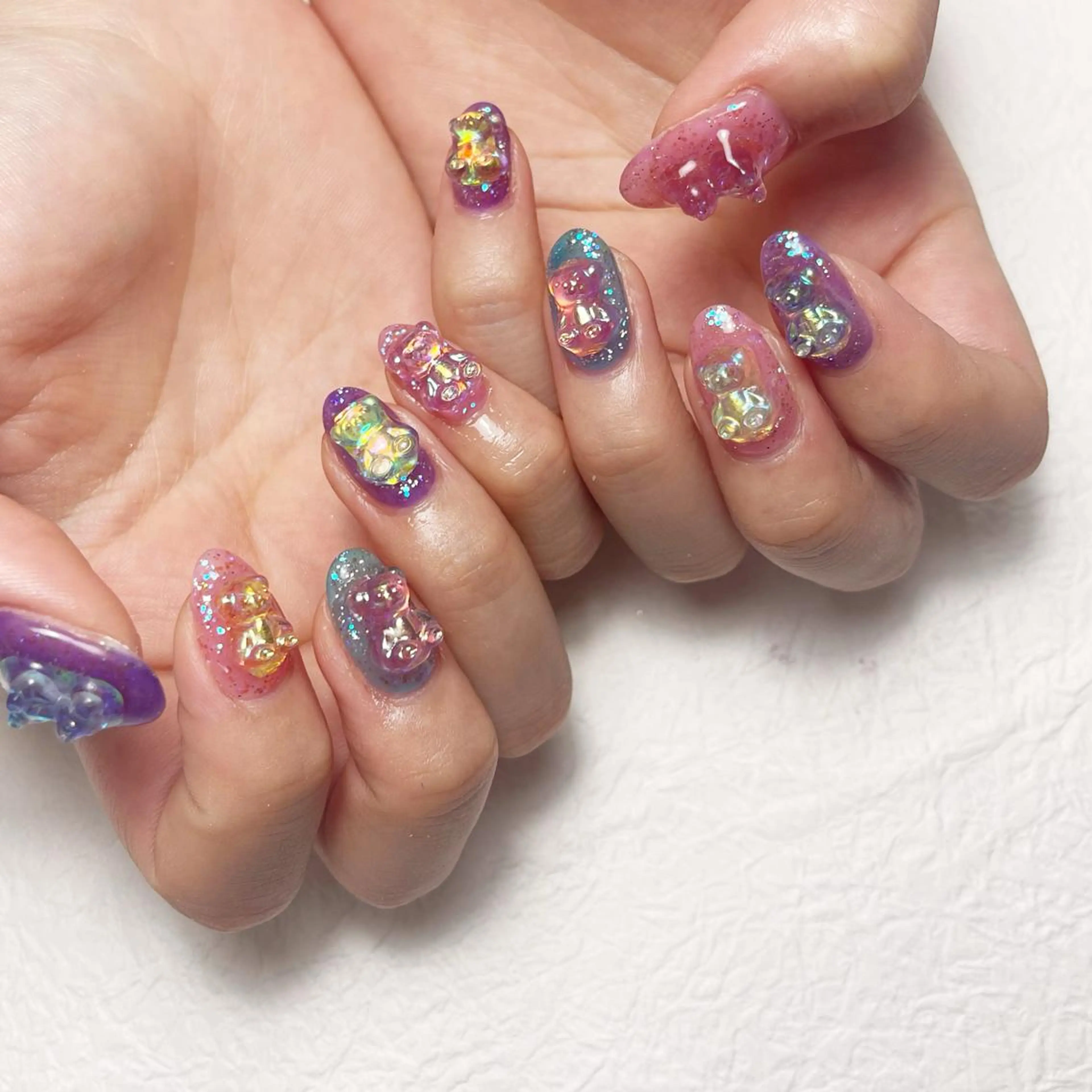 ネイル アートネイル フットネイル ジェルネイル キラキラネイル 韓国ネイル Y nail なんば堀江店のネイルデザイン