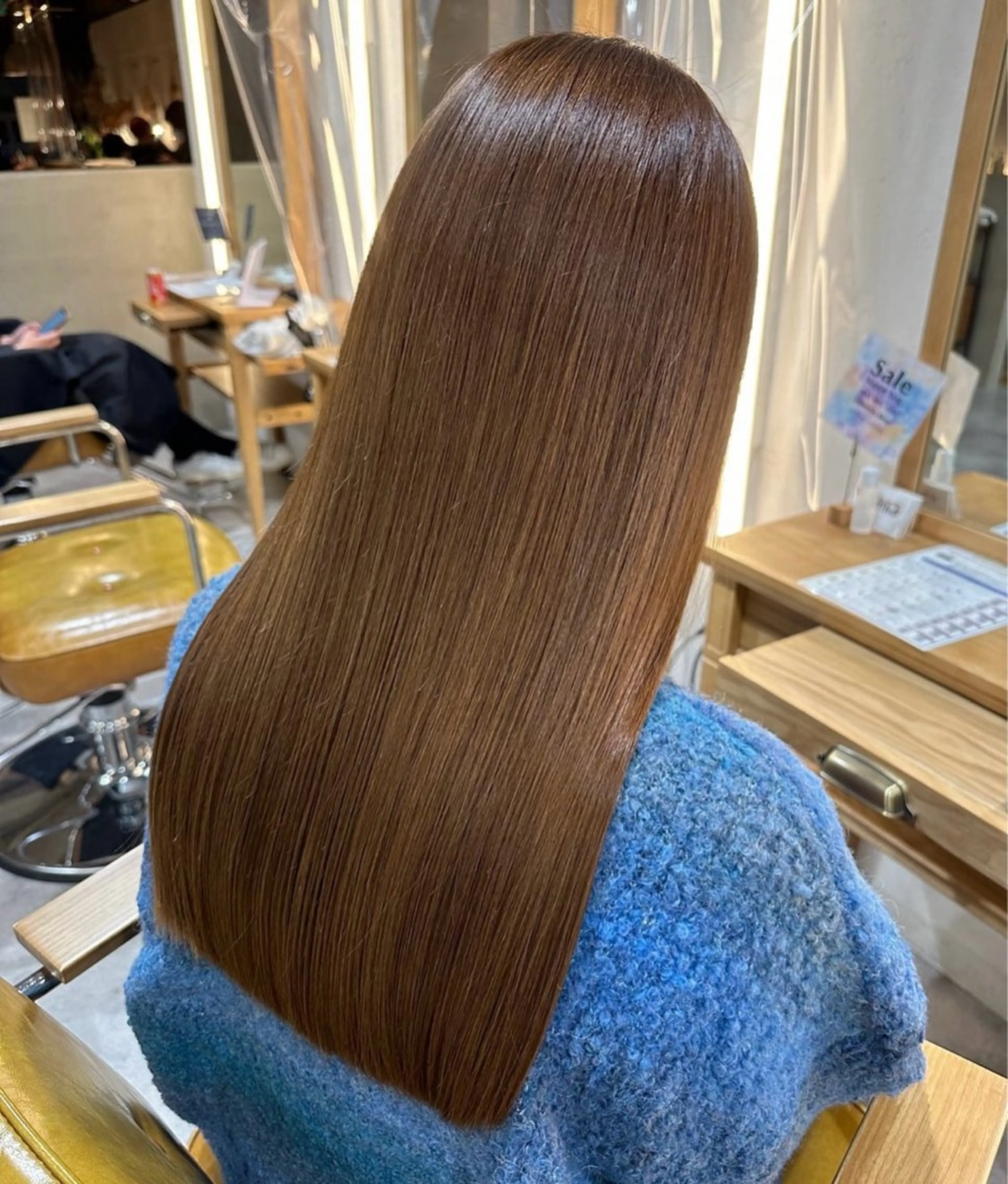 ロング 縮毛矯正 縮毛矯正髪質改善 絹髪酸性ストレートのヘアスタイル