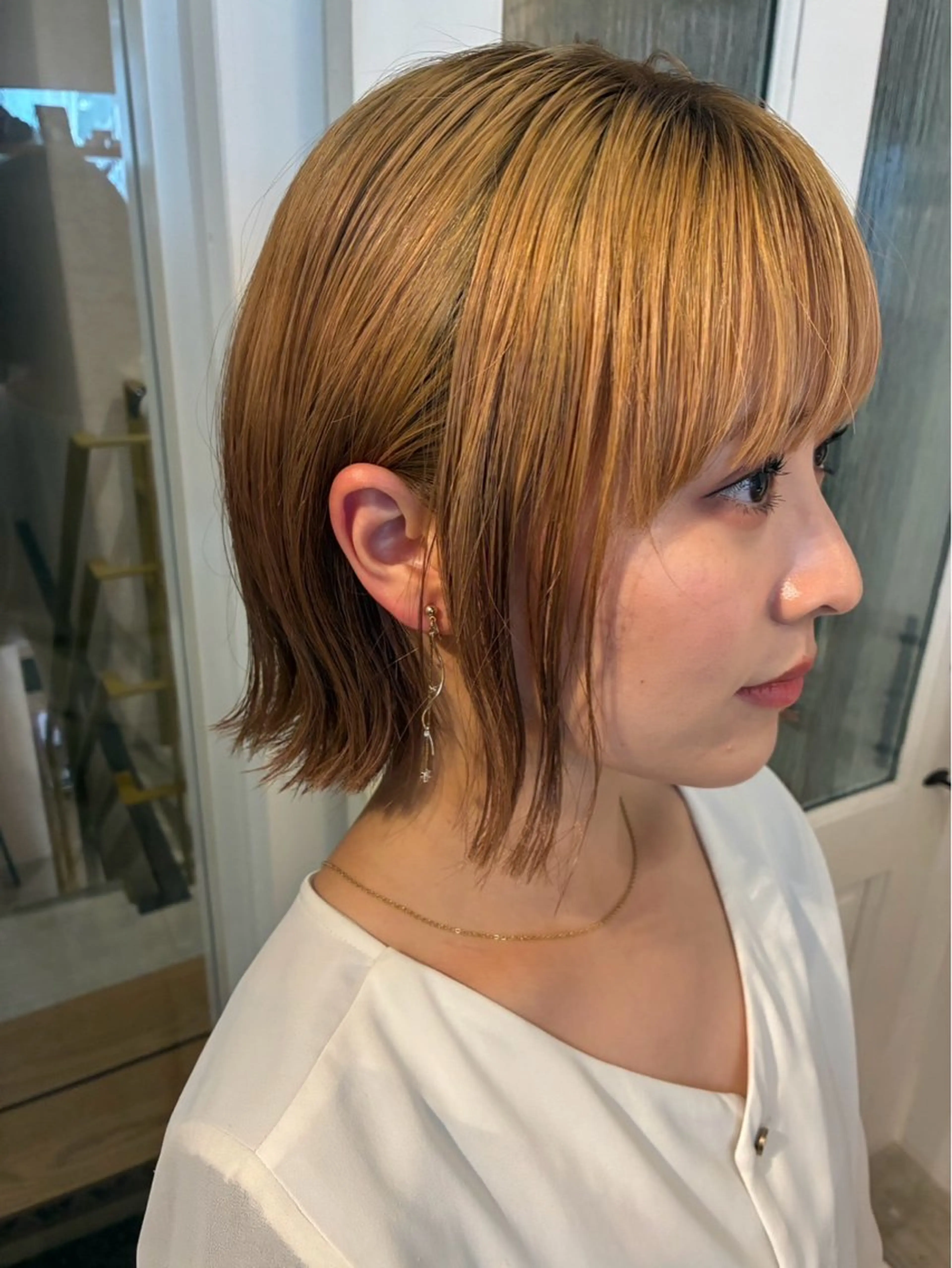 ミディアム カラー ベージュカラー グラデーションカラー ヘアカラー かとう りなのヘアスタイル
