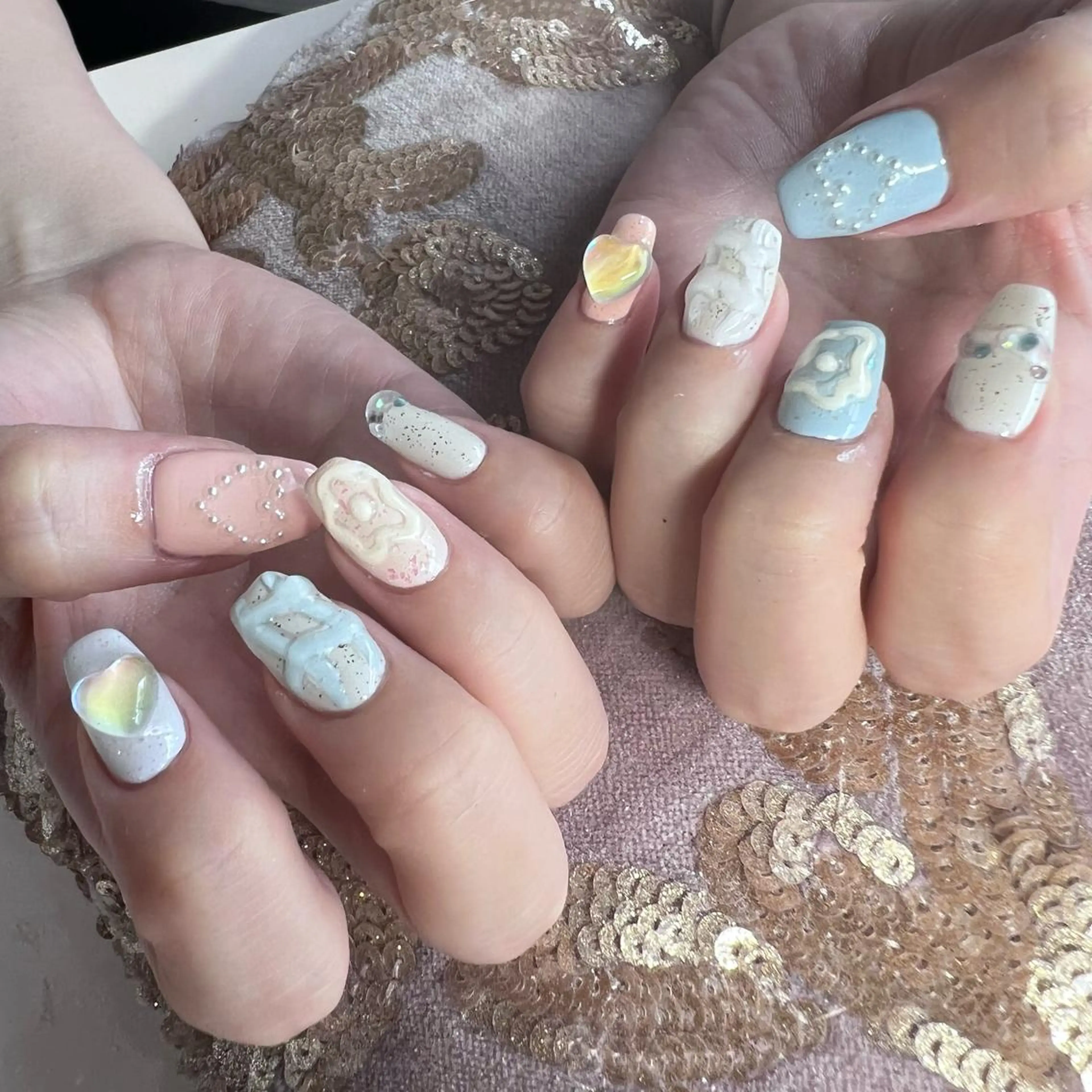 ネイル パステルネイル ぷっくりネイル ハンドネイル REMIA所属・beauty salonREMIAのネイルデザイン