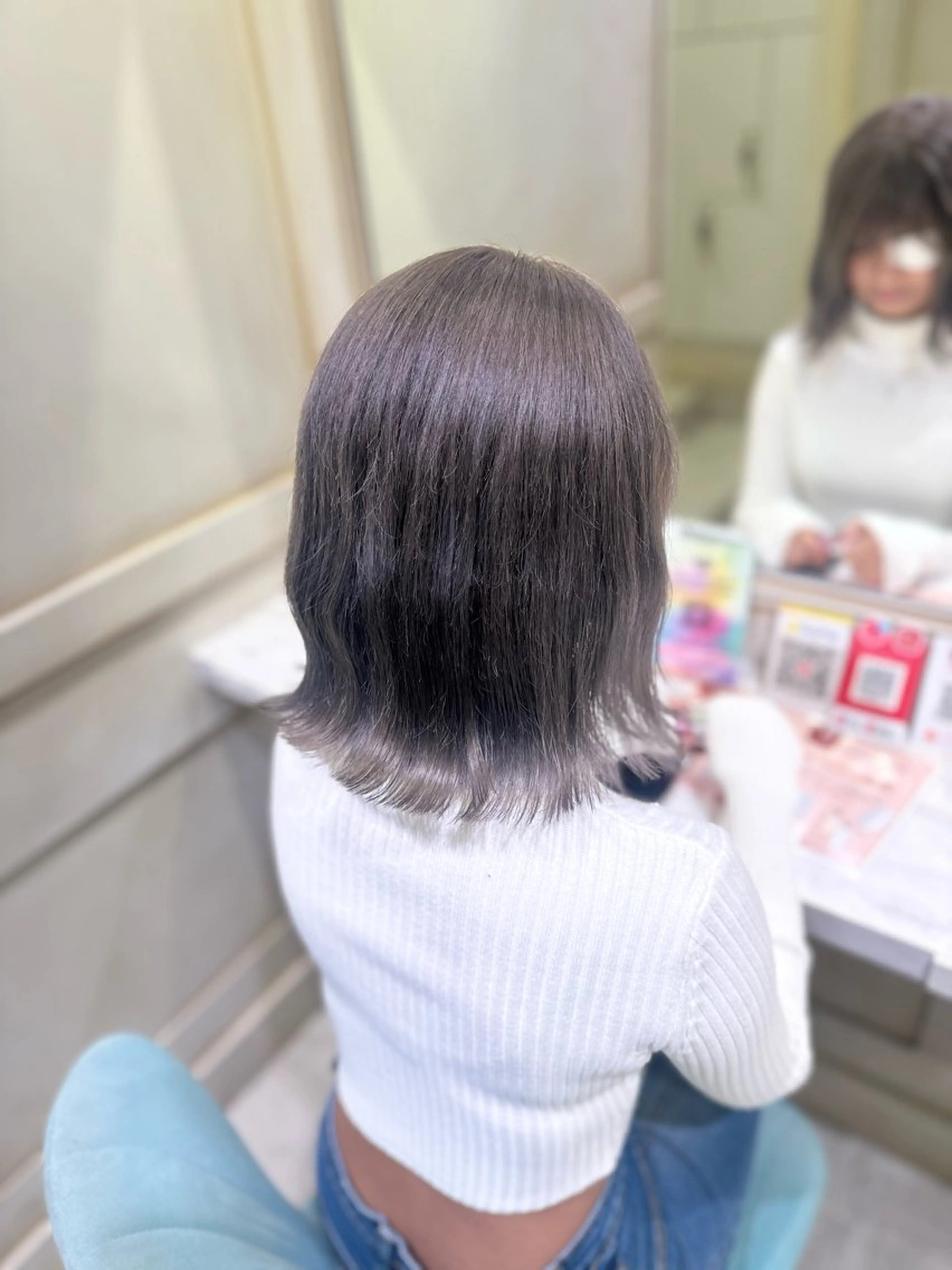 ミディアム カラー ヘアカラー トリートメント ヘアセット ブリーチなしダブルカ ラー/ kazusaのヘアスタイル