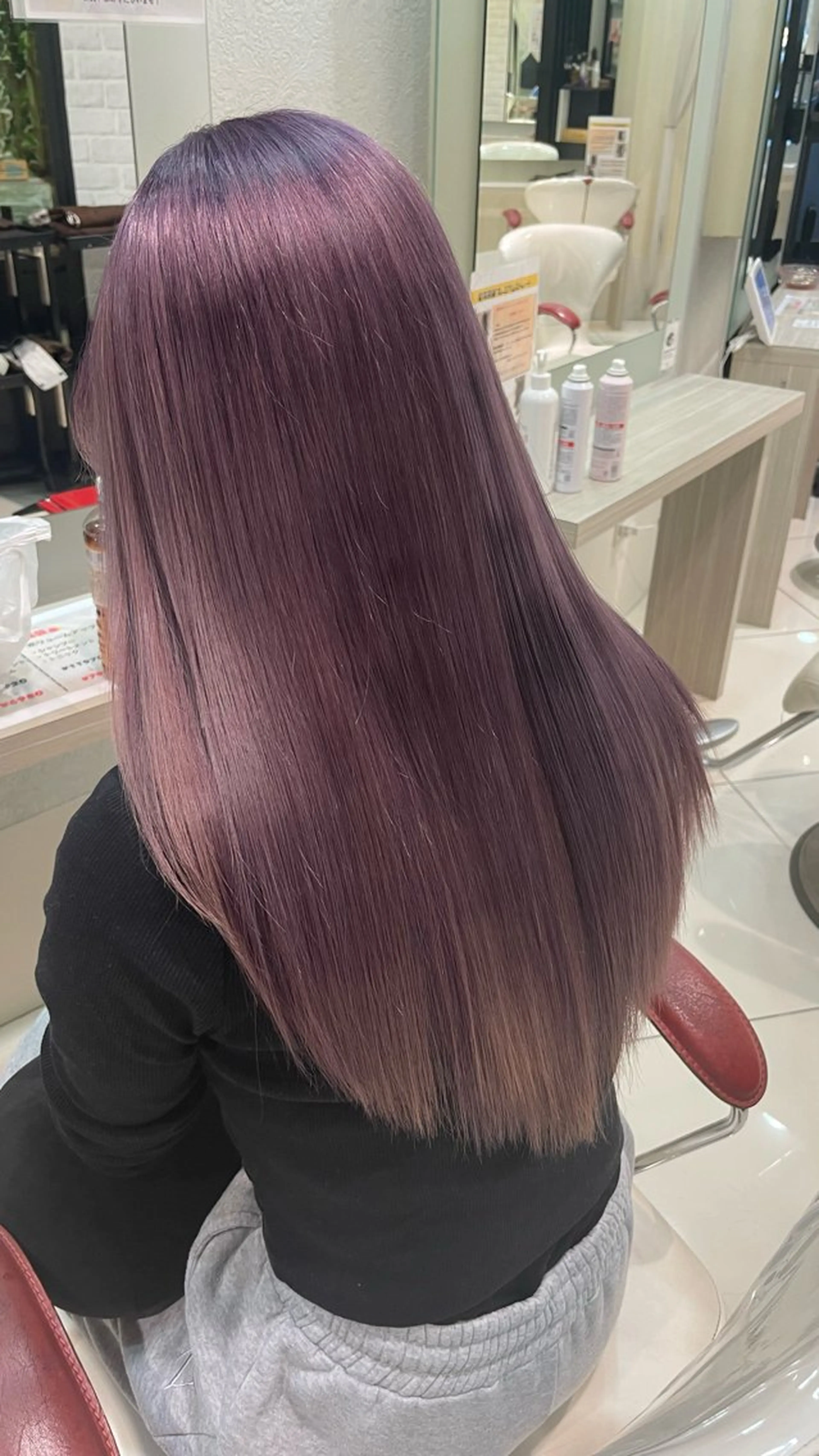 ロング カラー ブリーチ ピンクカラー ピンクパープル パープルカラー 髪質改善 ヘアカラー トリートメント 🎨 SHIORI🥀のヘアスタイル