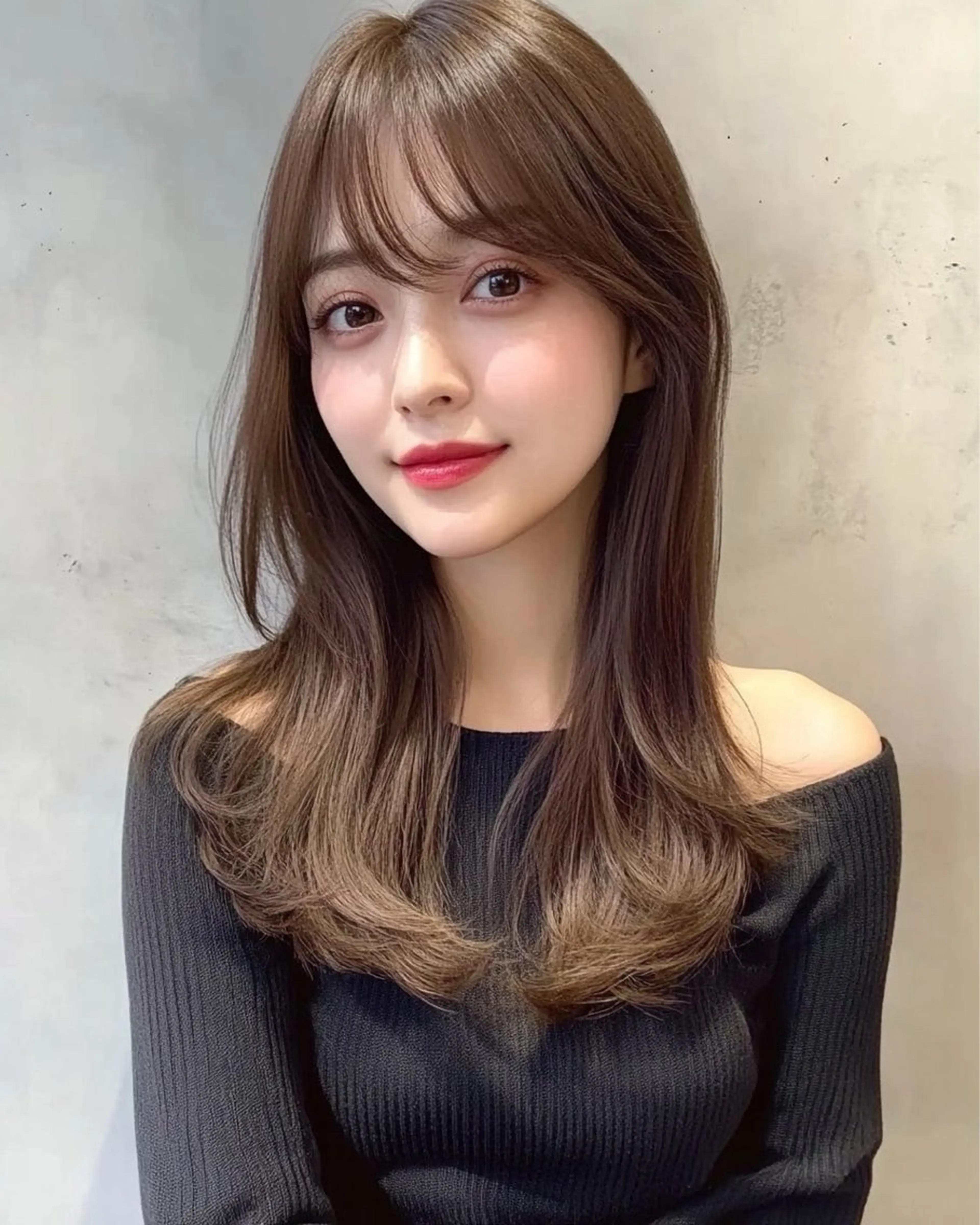 ミディアム カラー カット ヘアカラー トリートメント 顔まわり/レイヤー 🌼MIU🌼のヘアスタイル