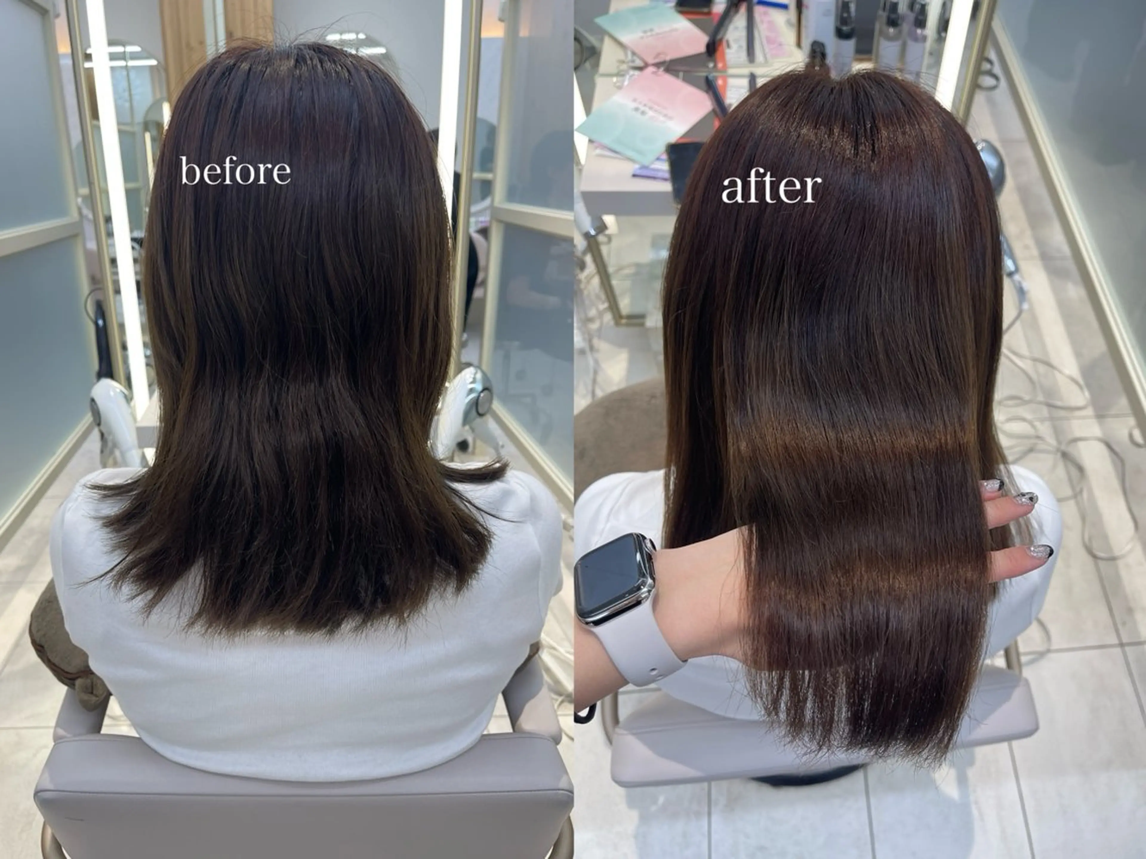 ミディアム トリートメント Hina🤎ベージュ 、グレージュ🤎のヘアスタイル