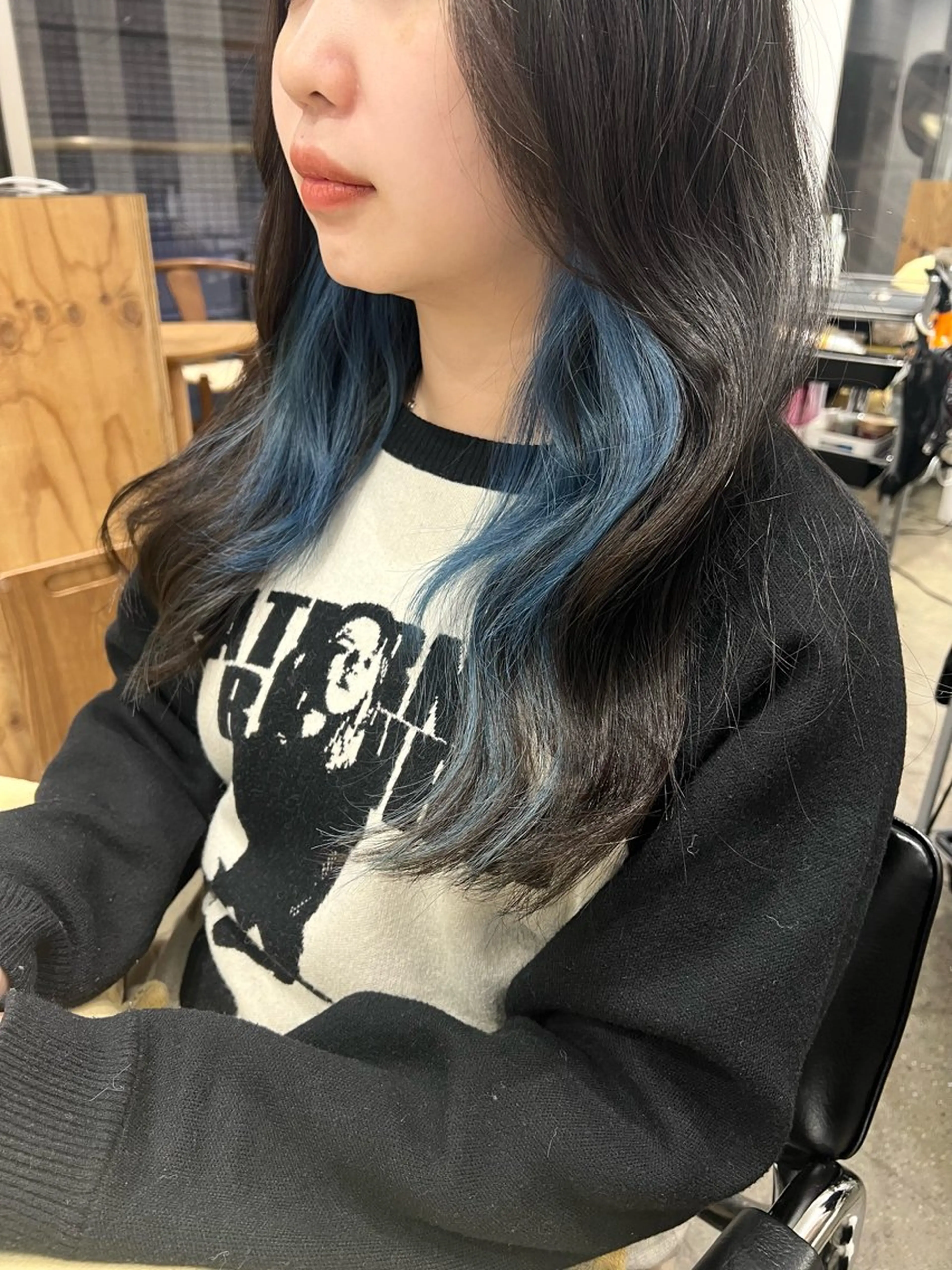 ロング カラー ブリーチ ブルーカラー ブルージュ ケアブリーチ インナーカラー ヘアカラー トリートメント ヘッドスパ ✨髪質改善矯正× ブリーチ✨YU-KIのヘアスタイル