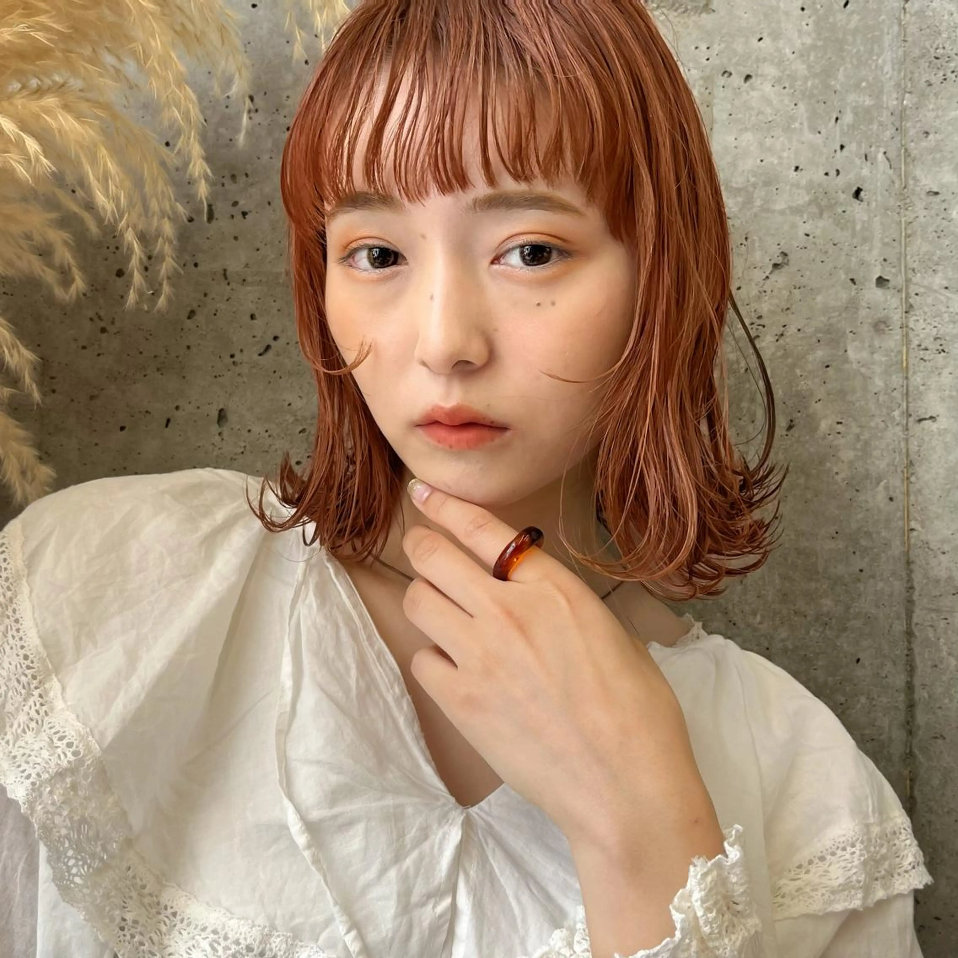 ミディアム カラー 暖色/艶髪/ボブ/ ショート/Ayaのヘアスタイル