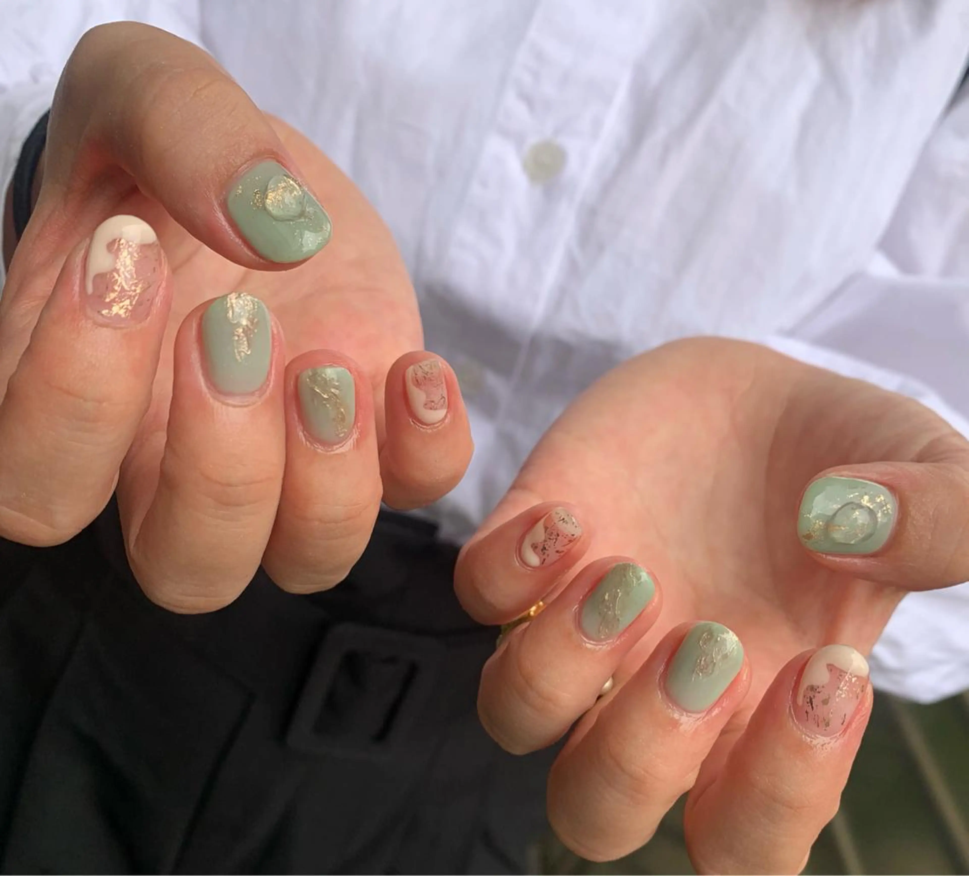 ネイル グリーン nail＊ runa🌻のネイルデザイン