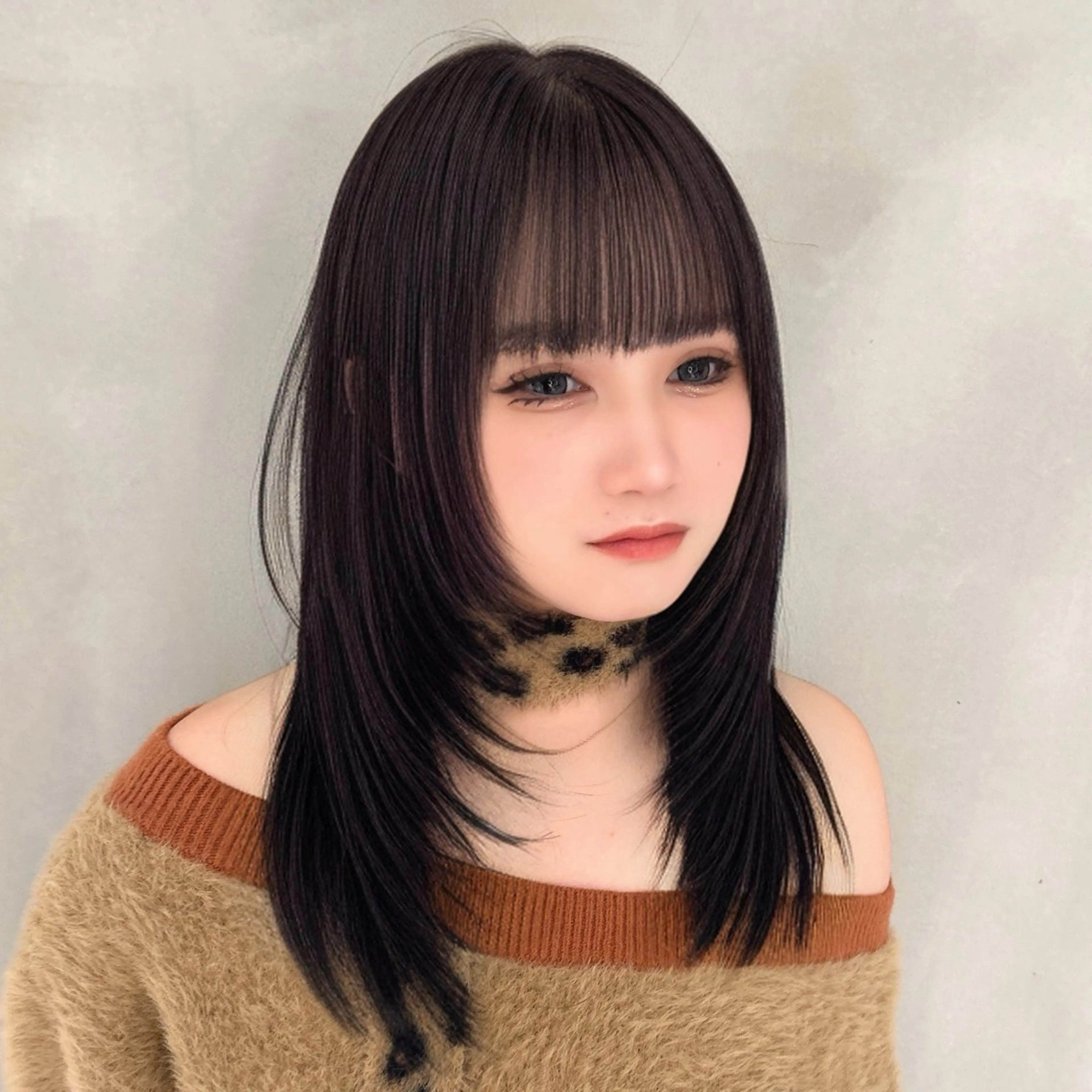 ミディアム カラー パープルカラー レイヤーカット 🥇KEN /レイヤー/艶カラーのヘアスタイル