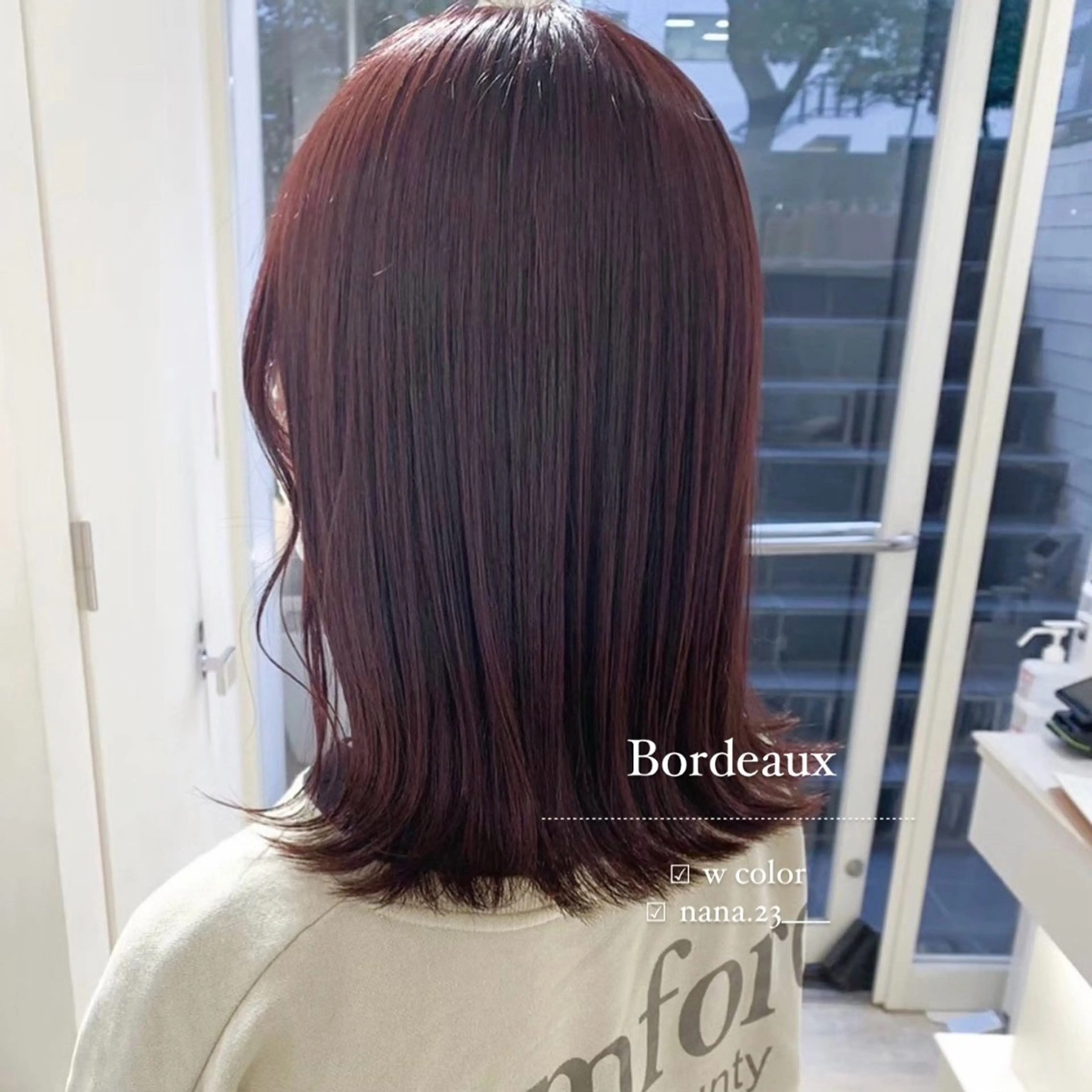 カラー ボルドーカラー ParveMix￤ 出石 菜々🥂のヘアスタイル