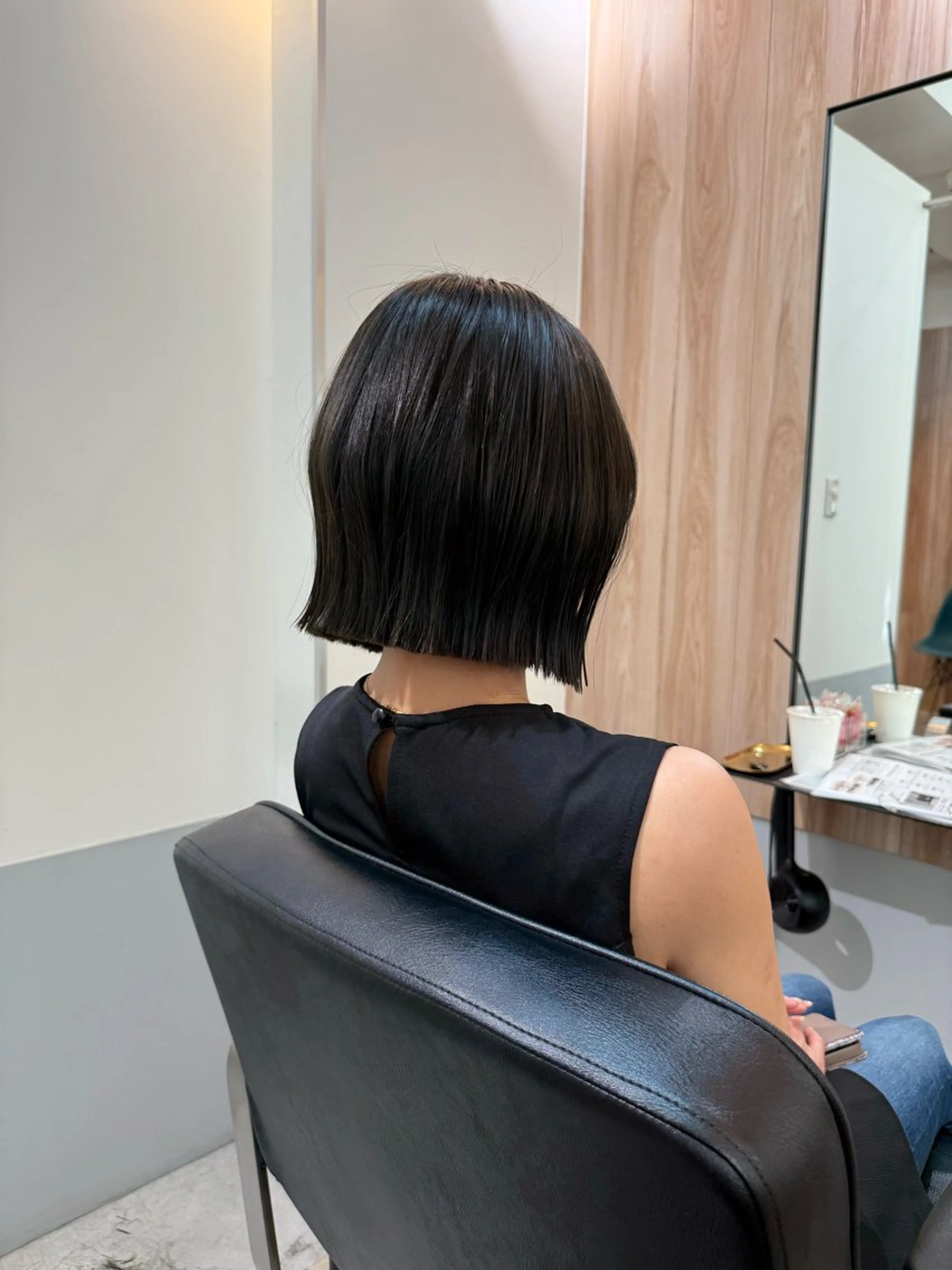 ショート カラー 切りっぱなしボブ ボブ カット ヘアカラー トリートメント 神戸ボブ✂️ ioe三宮/田 伸佳のヘアスタイル