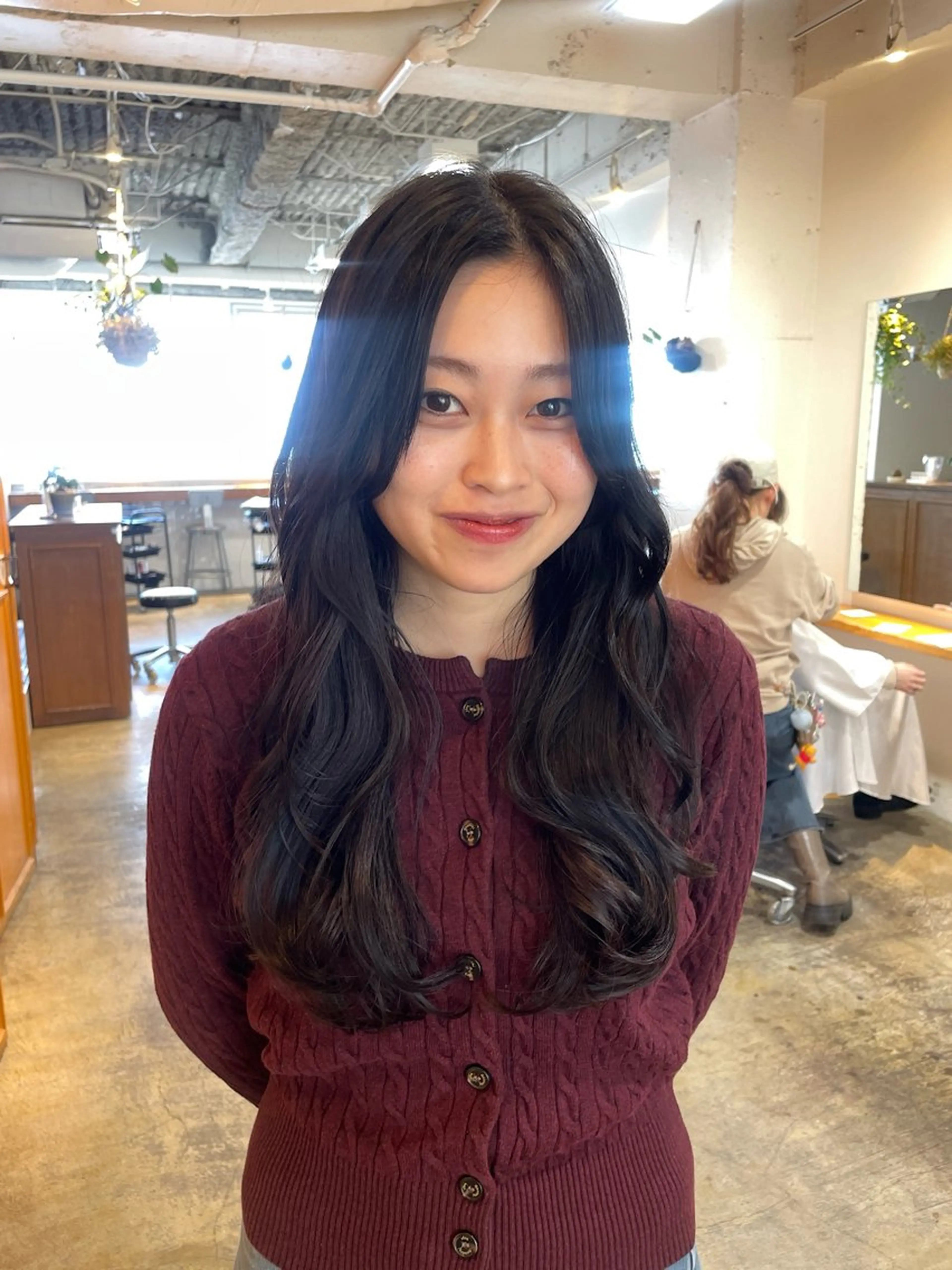 ロング カラー カット ヘアカラー トリートメント RIN／韓国ヘア レイヤーカットのヘアスタイル