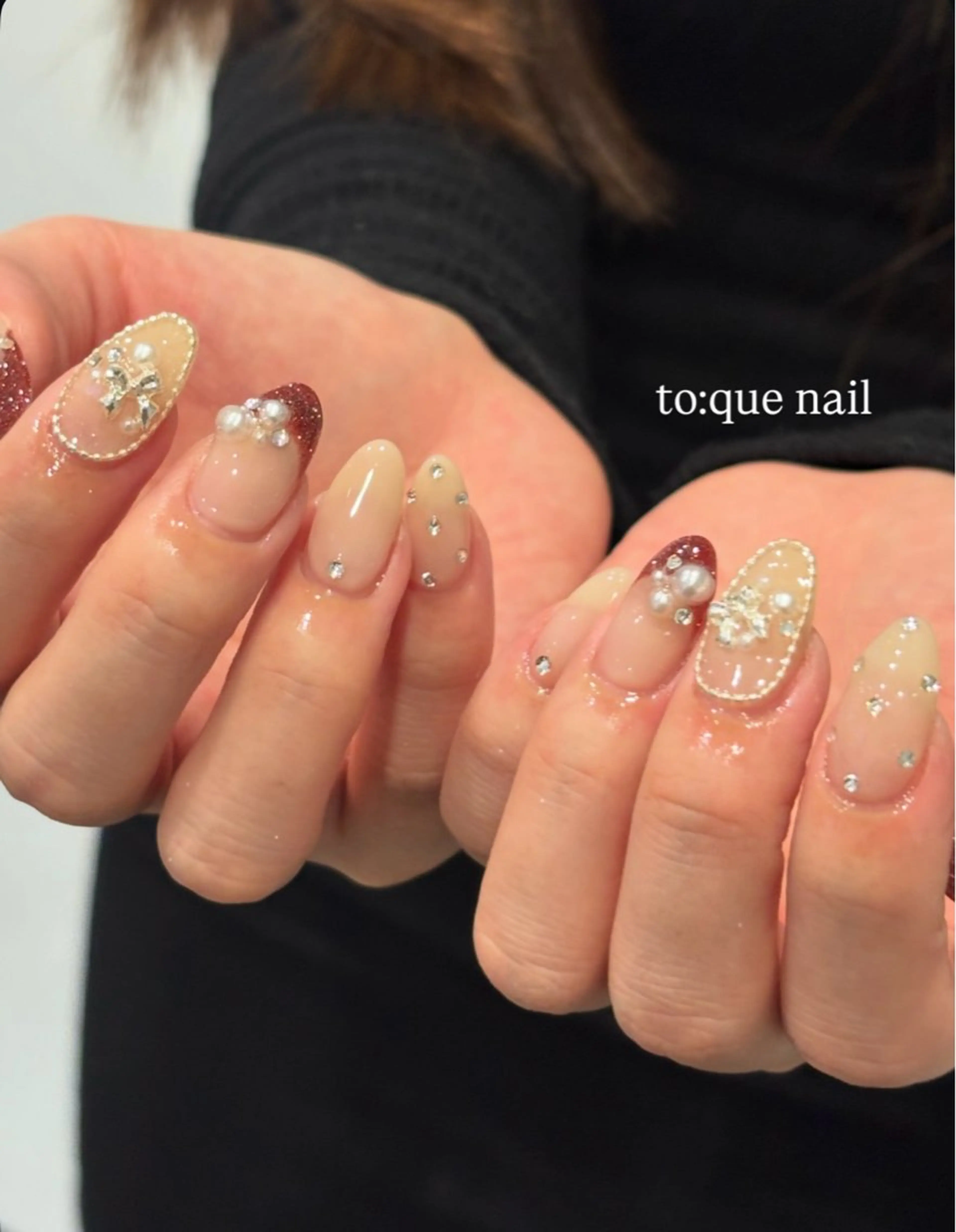 画像持込OK✨デザイン120分コース🎀【パラジェル使用‼️】パーツも付け放題🤍ウォーターケア付き💅の写真