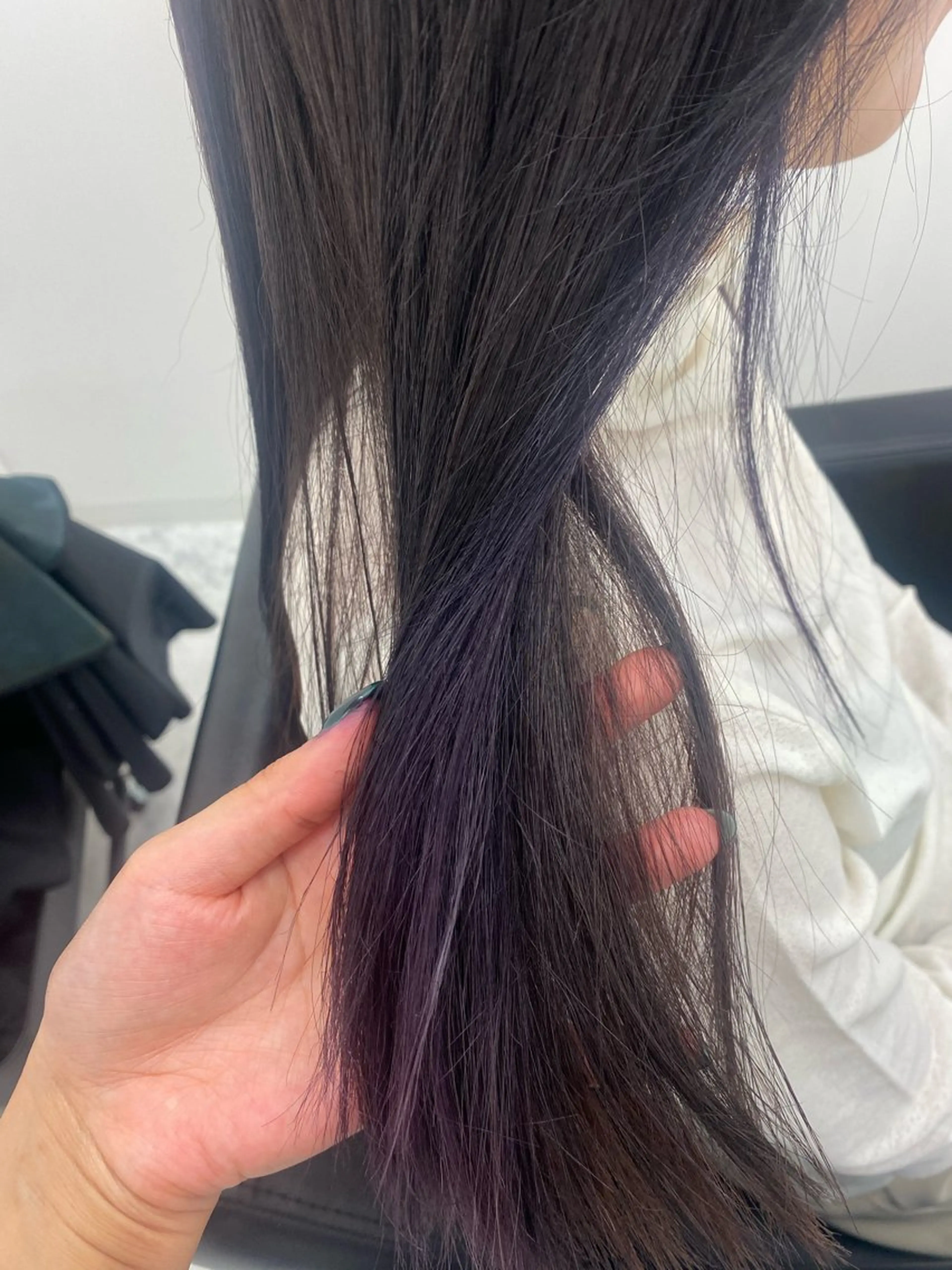 セミロング パープルカラー ヘアカラー トリートメント 髪質改善サロン🫧 セキチサトのヘアスタイル