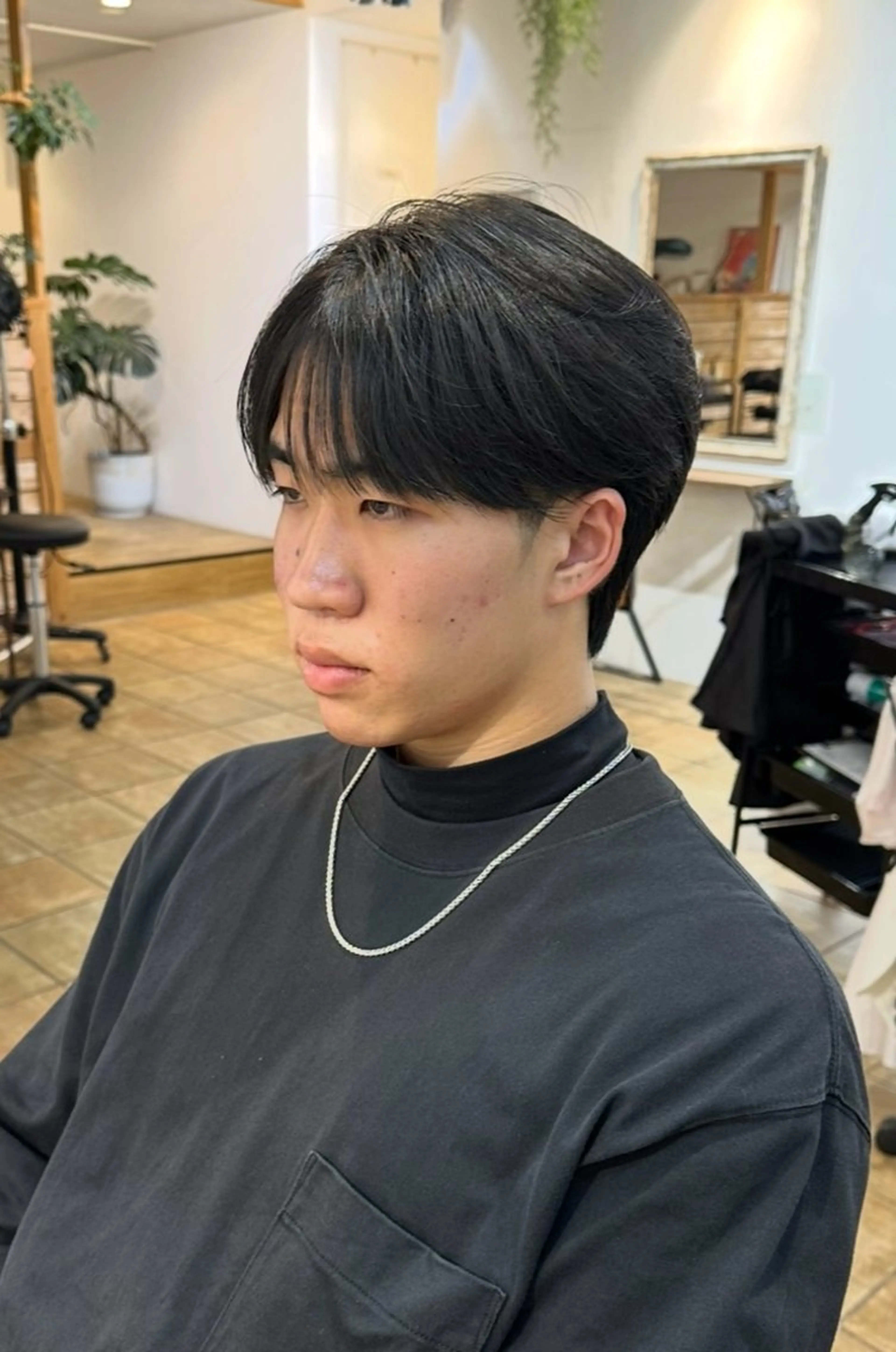 メンズ マッシュ シースルーマッシュ カット 縮毛矯正 トリートメント 渋谷 メンズヘア⭐️ タニグチヨシユキのヘアスタイル