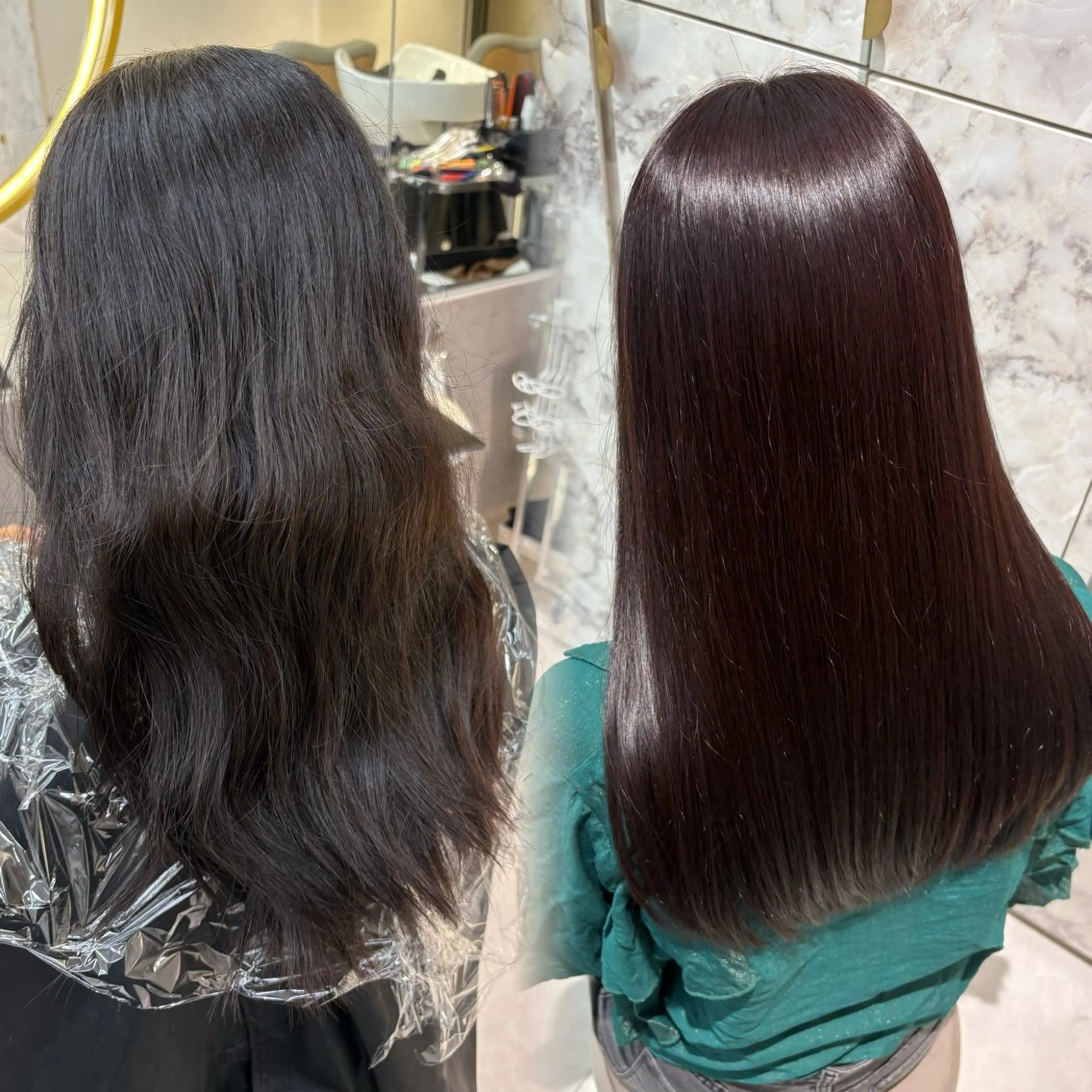 セミロング 髪質改善 カット 縮毛矯正 トリートメント 新宿／透明感カラー／ 阿久津凜のヘアスタイル