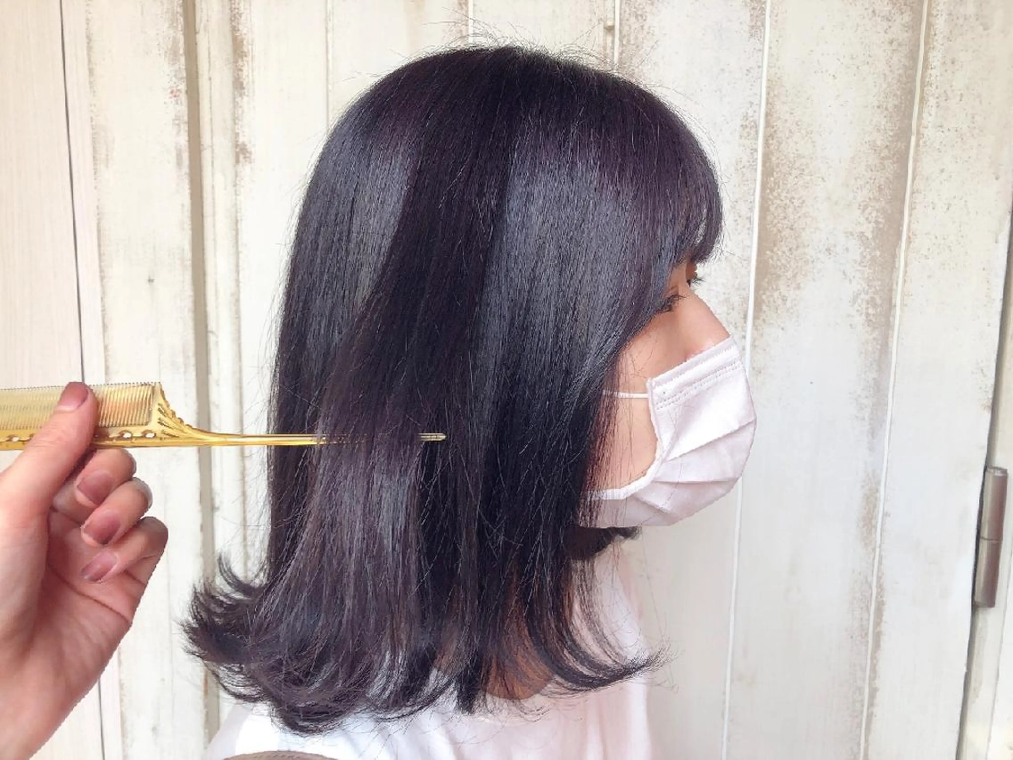 セミロング カラー アッシュ ラベンダーカラー ラベンダーアッシュ パ ルのヘアスタイル