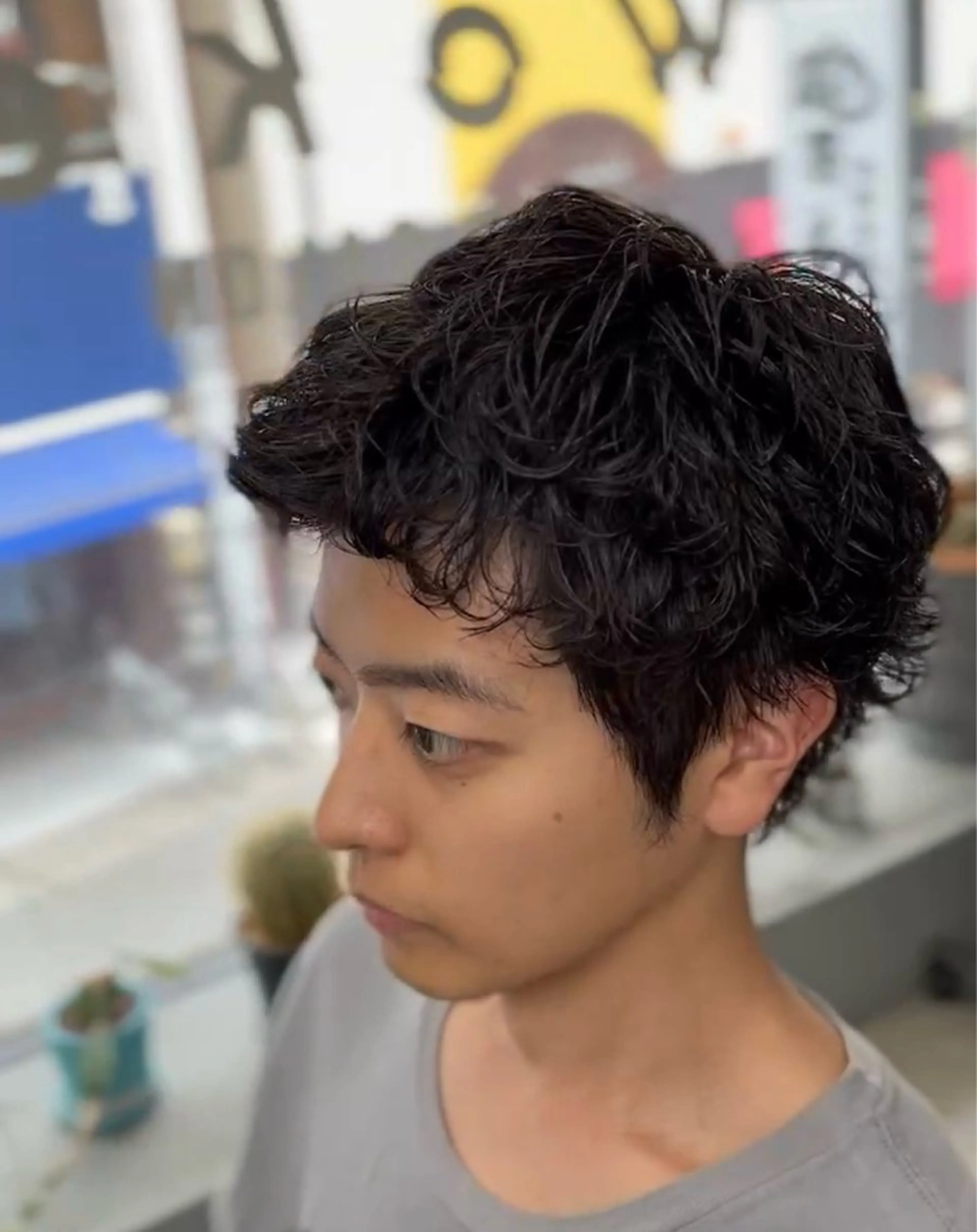 ショート パーマ メンズ カット パーマ メンズ専門サロン wokeのヘアスタイル