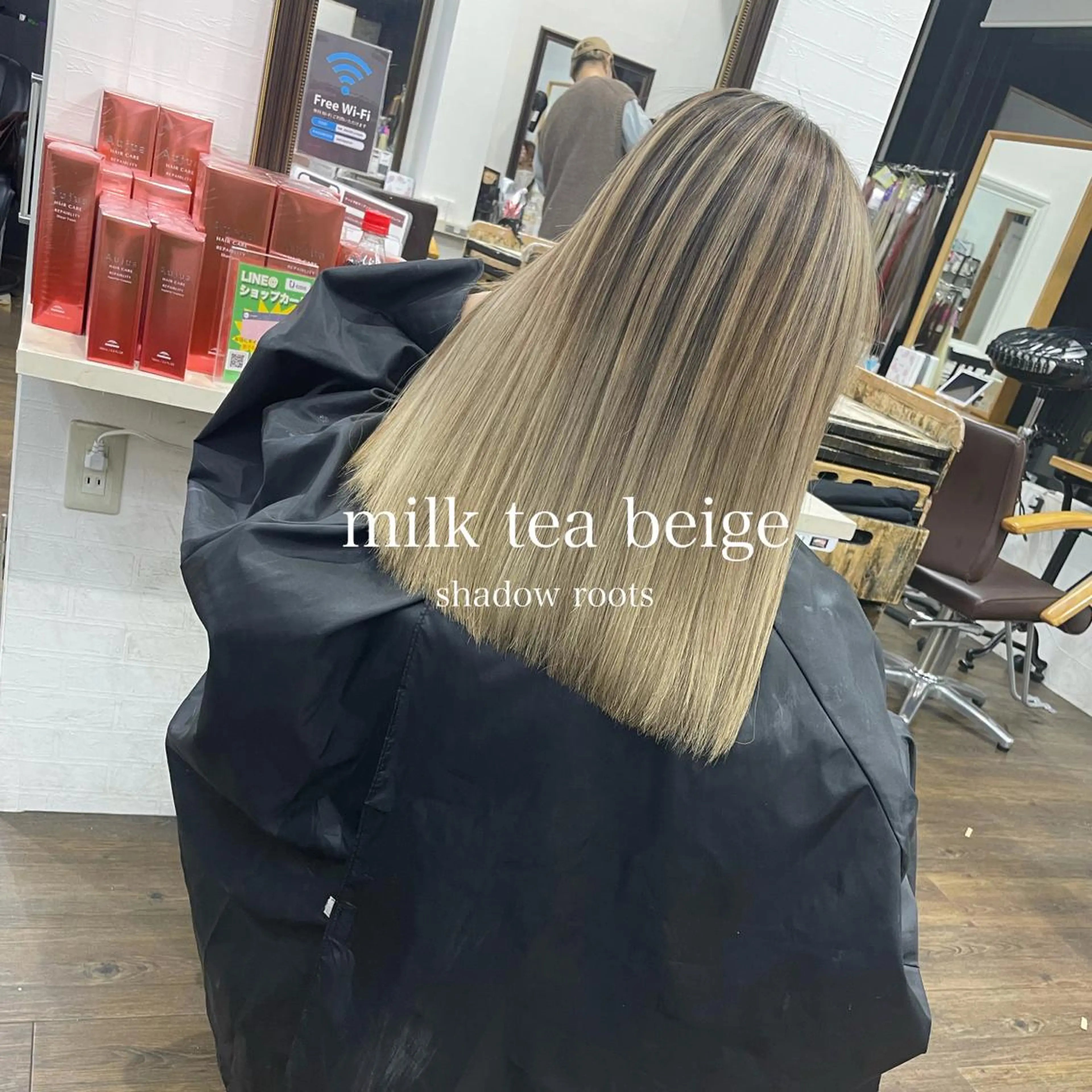 ミディアム カラー ヒカ/外国人風 デザインカラーのヘアスタイル