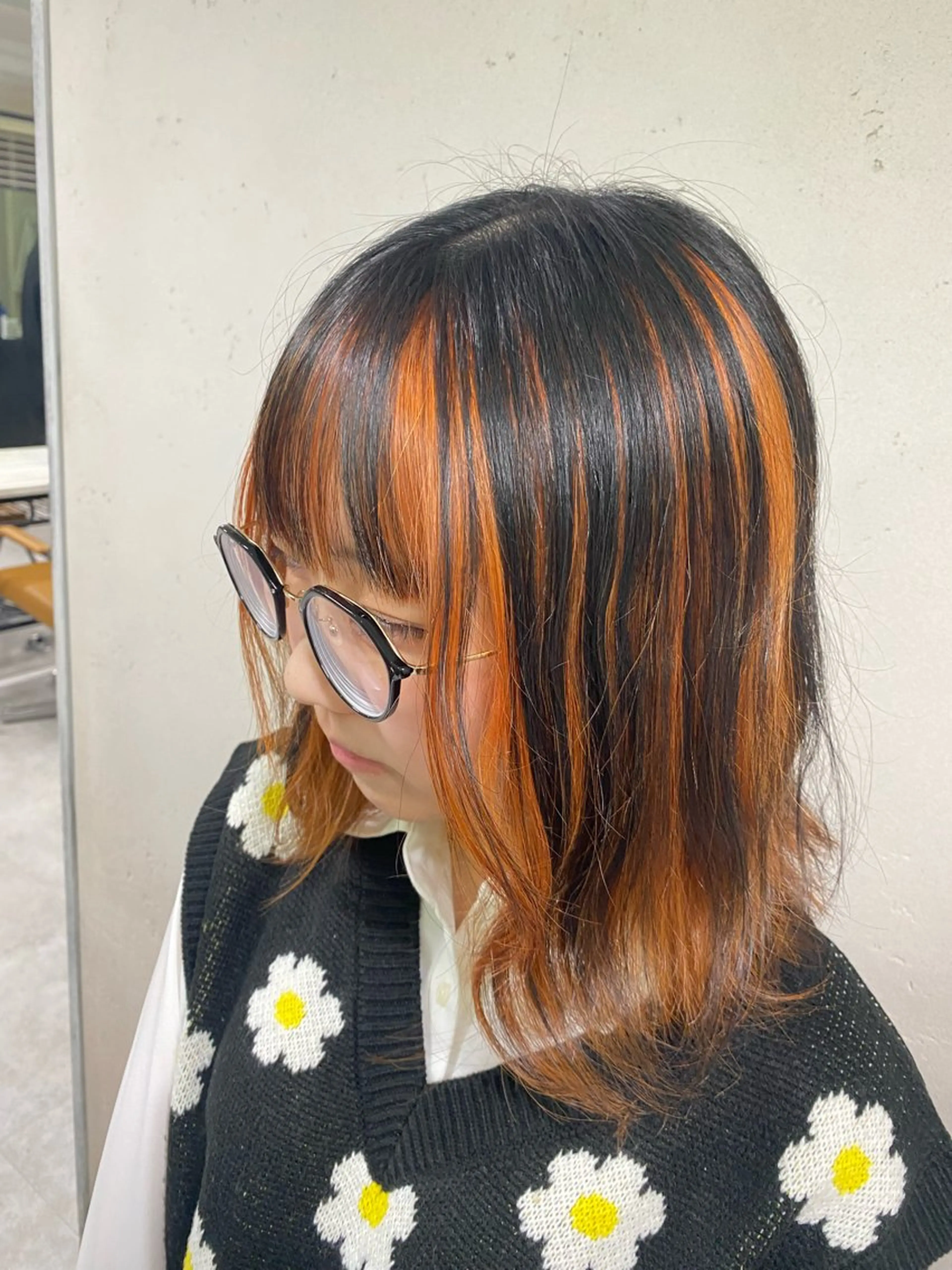 ロング カラー ond〖オンド〗所属・中目黒インナーカラー ボブ橋本青輝のヘアスタイル