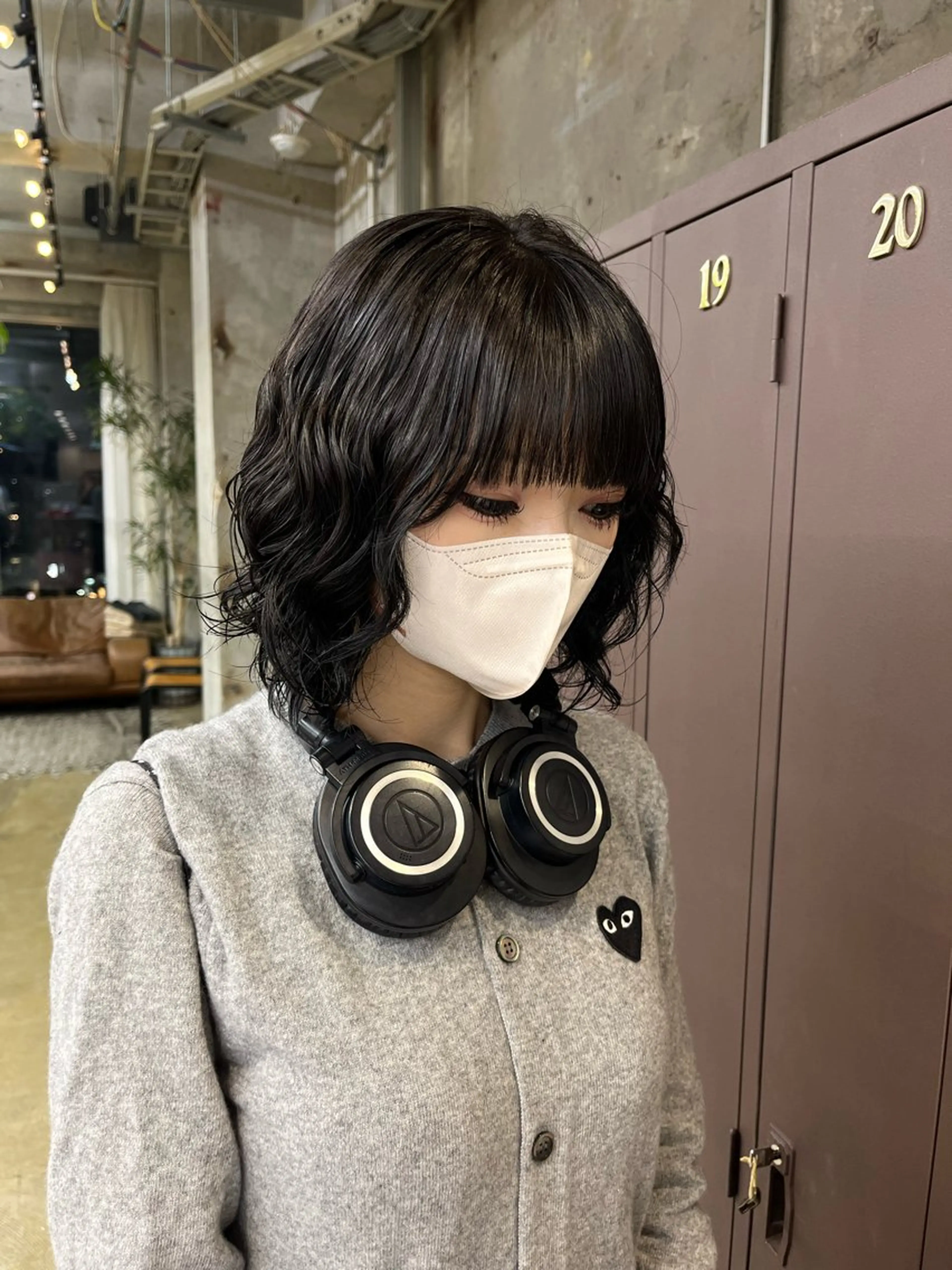 ミディアム カット ヘアカラー パーマ パーマ/オリーブ/ 酸性ストレート/ゆなのヘアスタイル