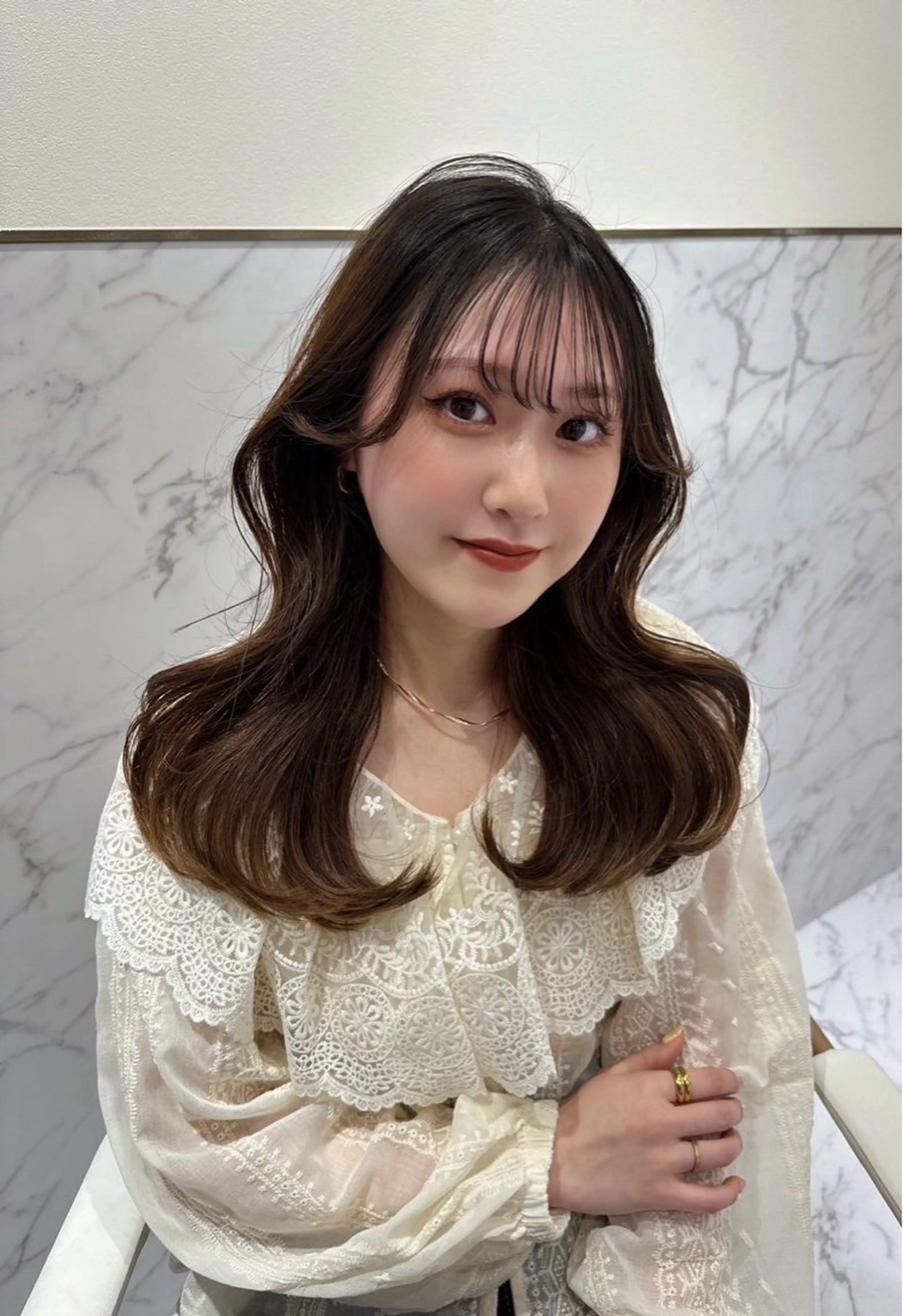 ロング カラー ヘアカラー トリートメント ParveMix🍀 藤原愛未のヘアスタイル