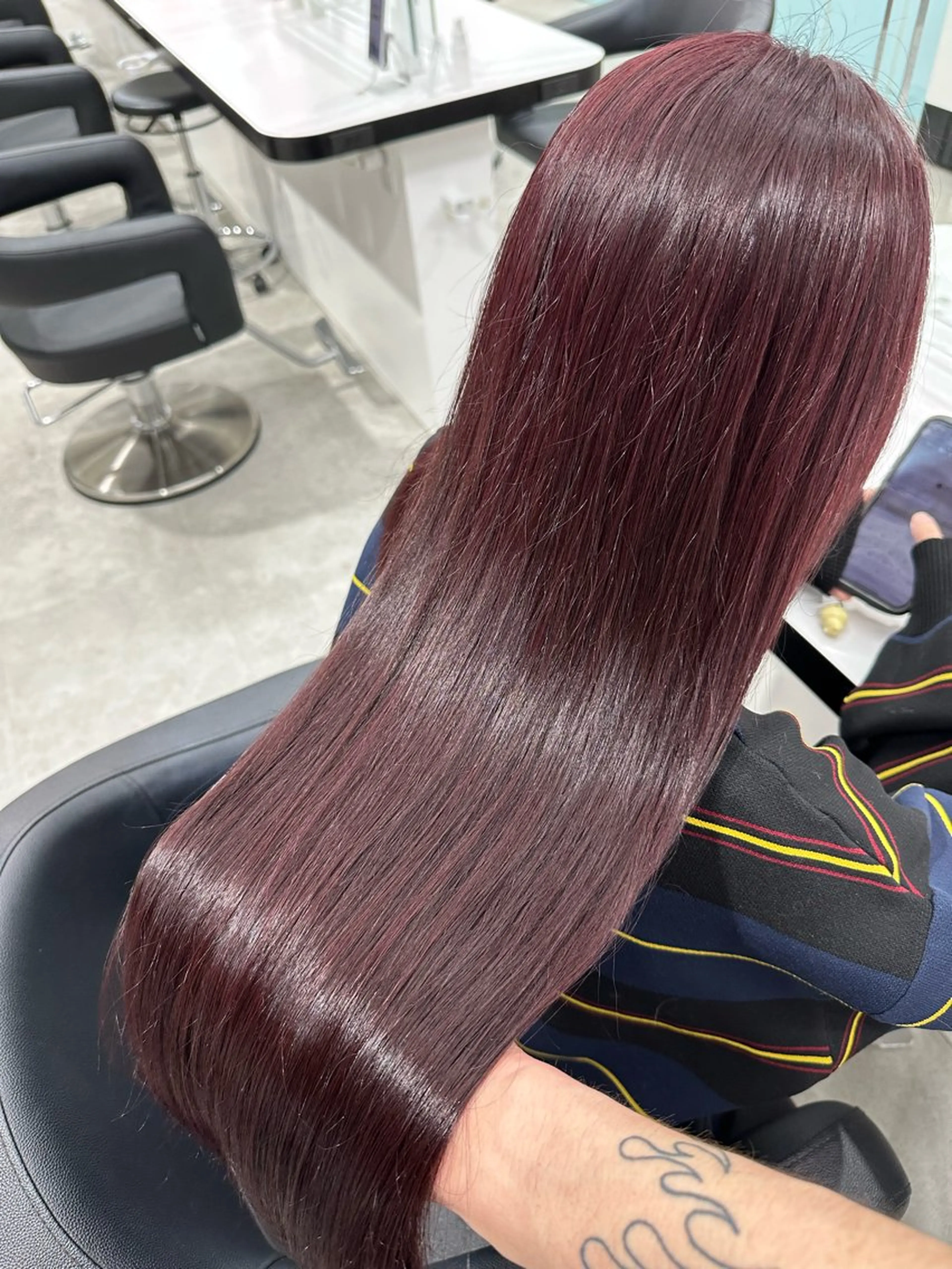 セミロング カラー カット ヘアカラー 🍒ワイン系 ウルフカット🍒拓未のヘアスタイル