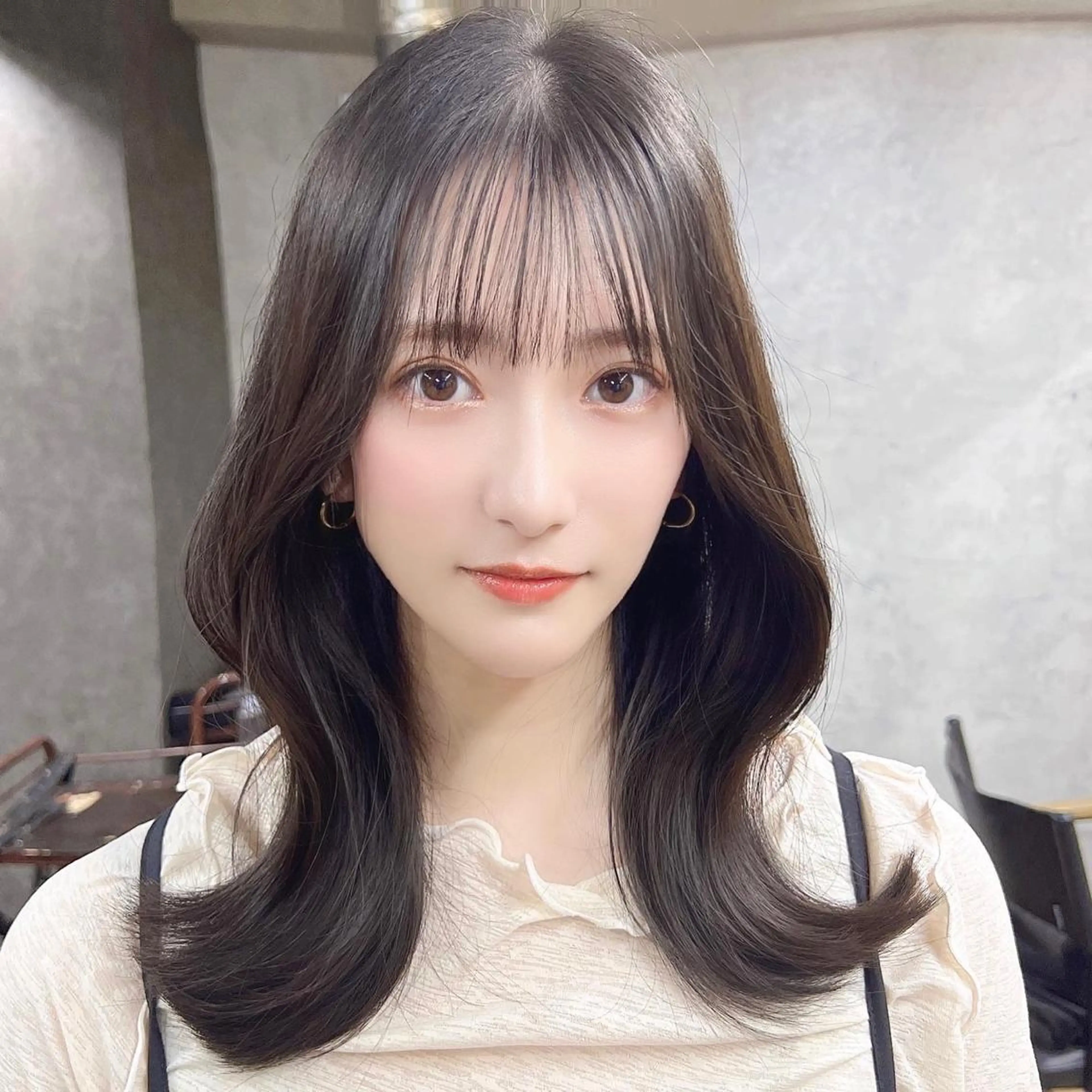 セミロング カラー 【韓国くびれ】ヘア 💕田中将吾のヘアスタイル