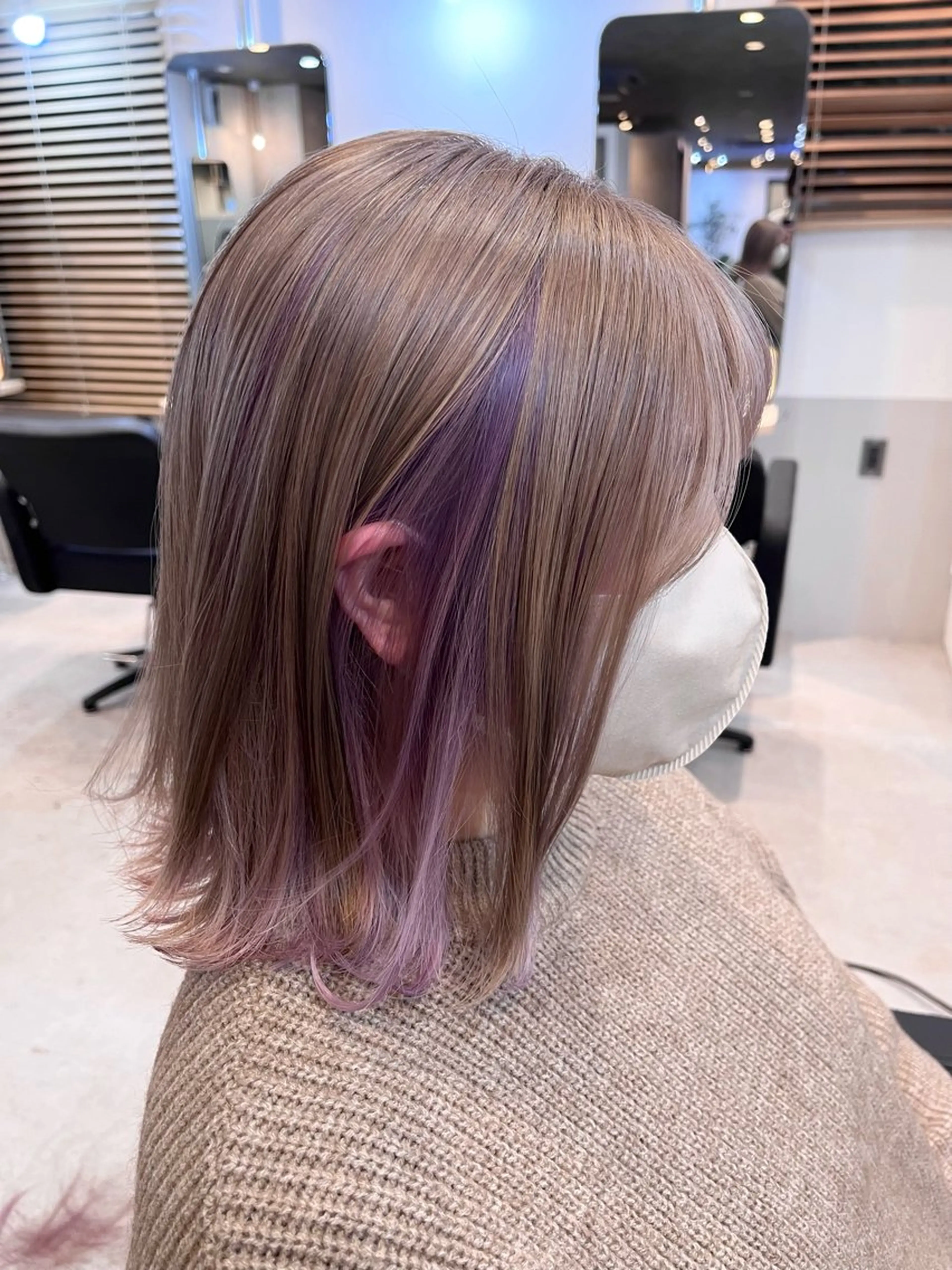 ミディアム カラー カット ヘアカラー トリートメント neon  hair亀戸店所属・🌈neonhair 透明感✨カラー🌈のヘアスタイル