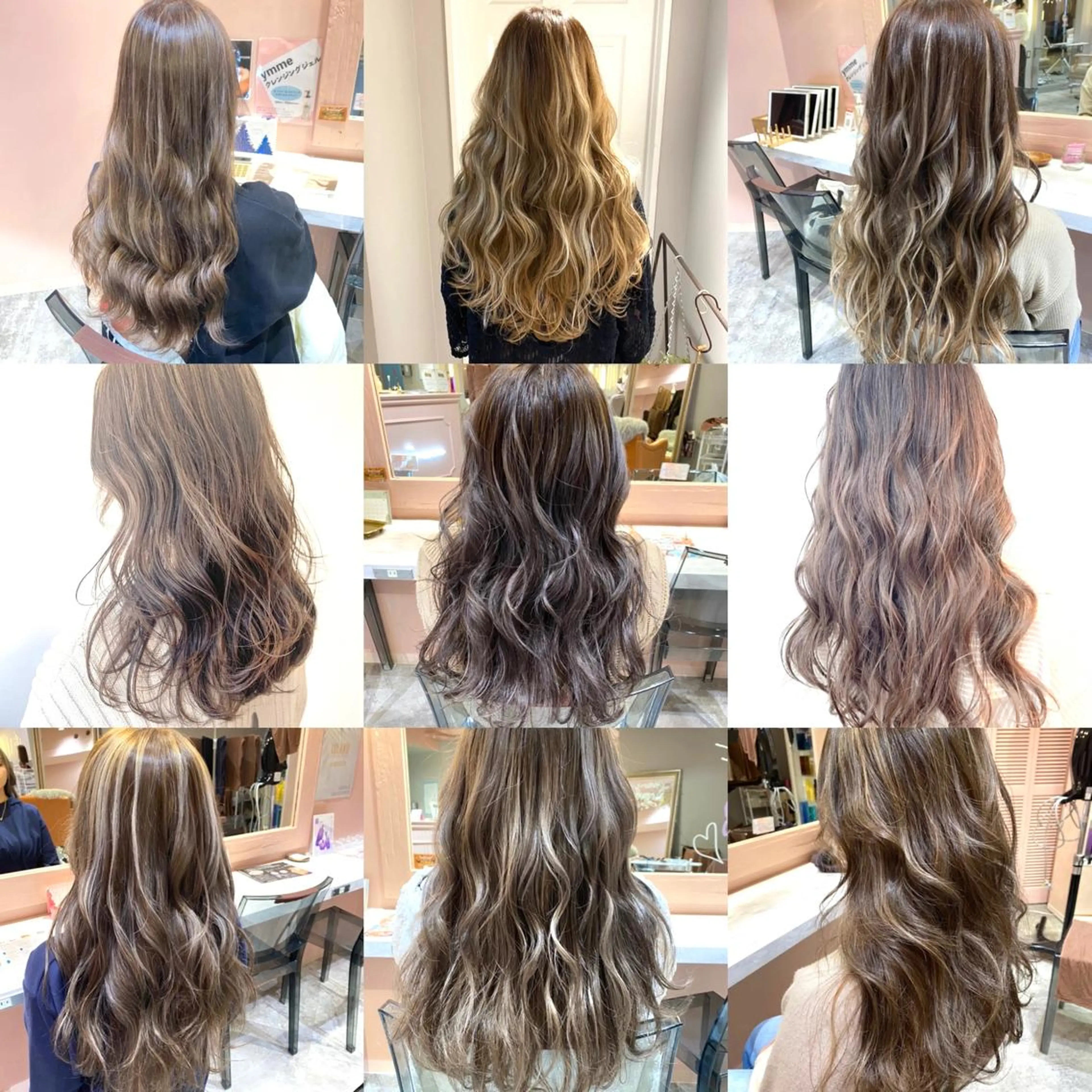 セミロング カラー パーマ ヘアアレンジ デザインカラー RIYA❤︎ Aujuaソムリエのヘアスタイル