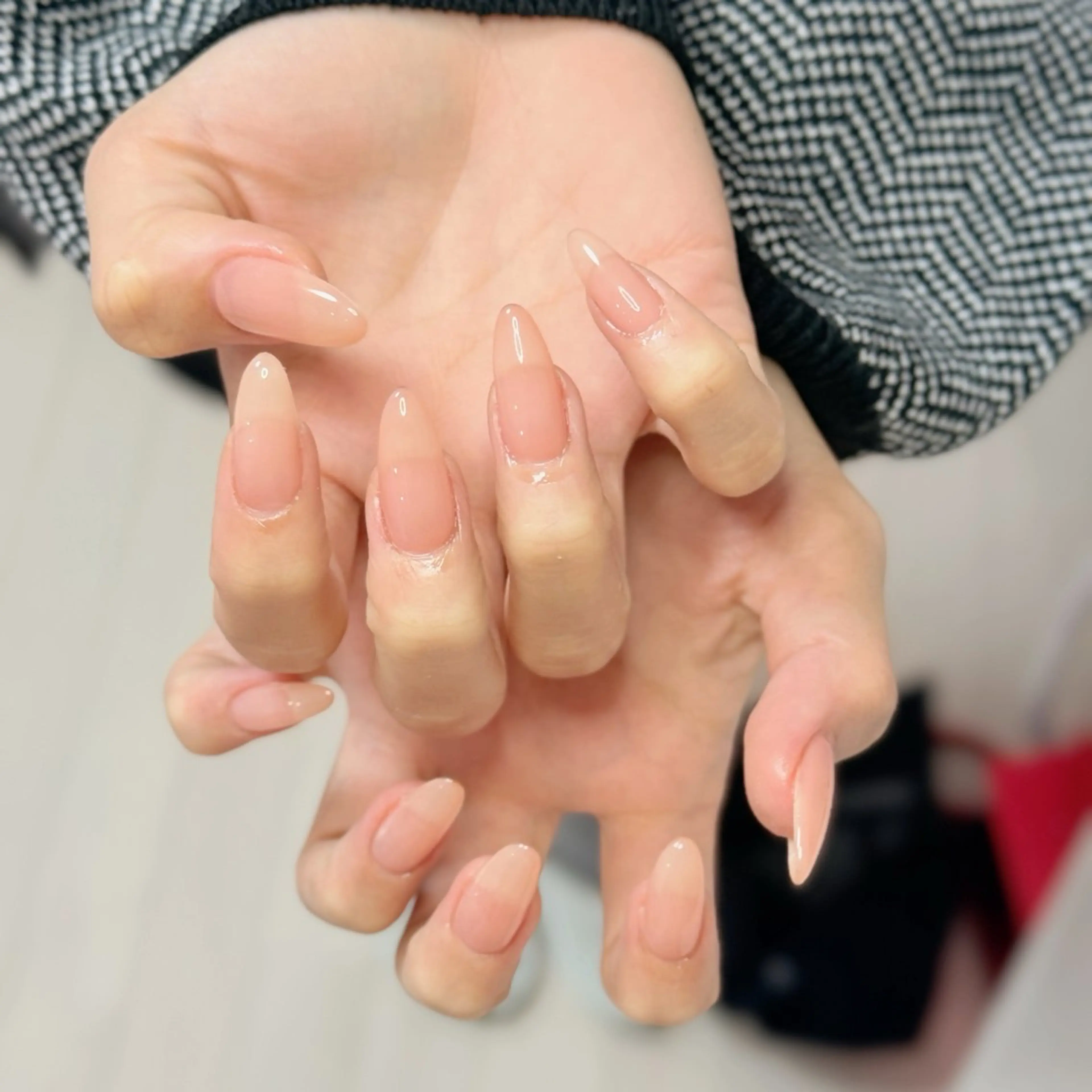 ネイル アートネイル オーロラネイル チークネイル フレンチネイル ガラスフレンチ ハンドネイル 🎀🎀YooLi Nail Salonのネイルデザイン